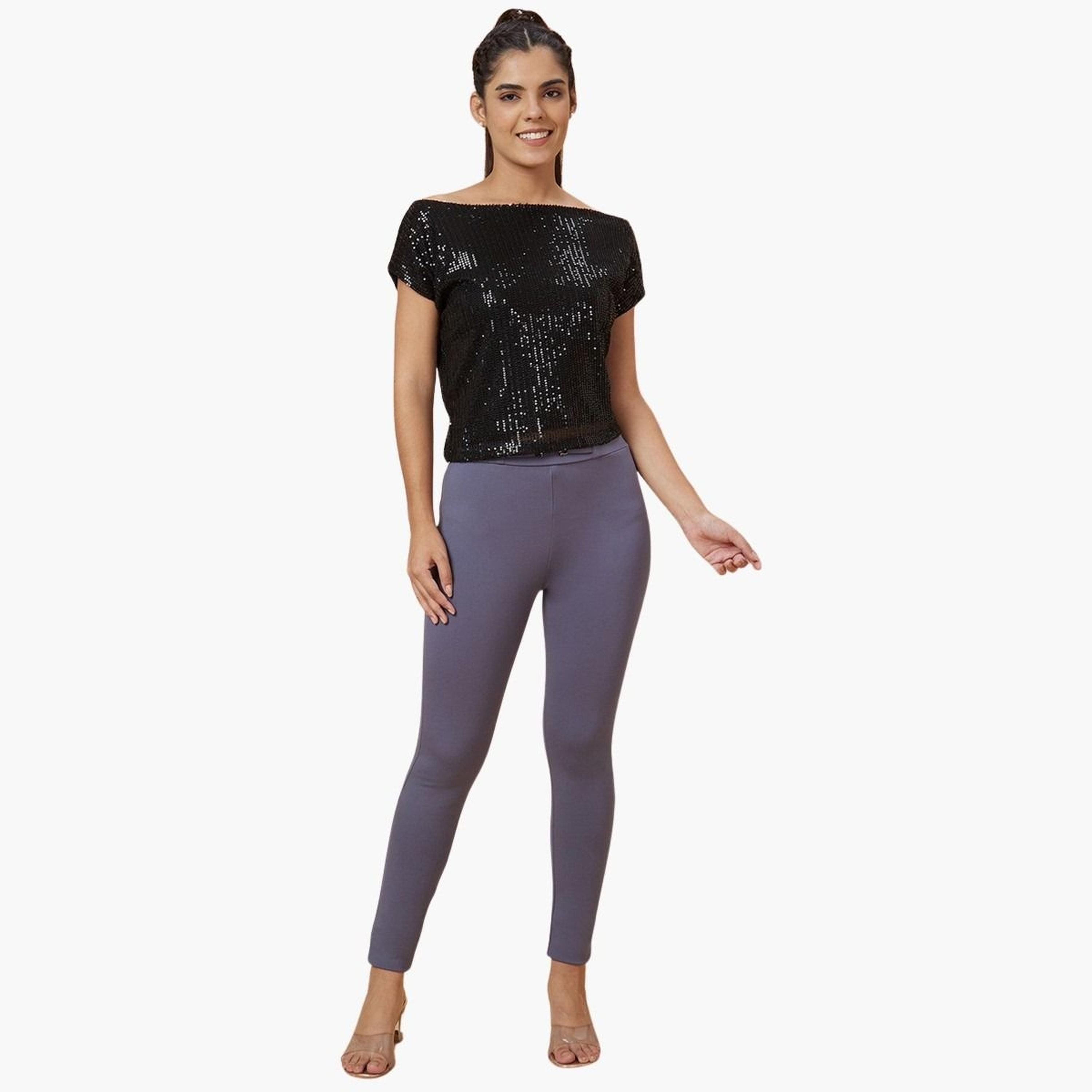 Globus X Styli Women Black Embellished Top-women-clothing-tshirts-image-6