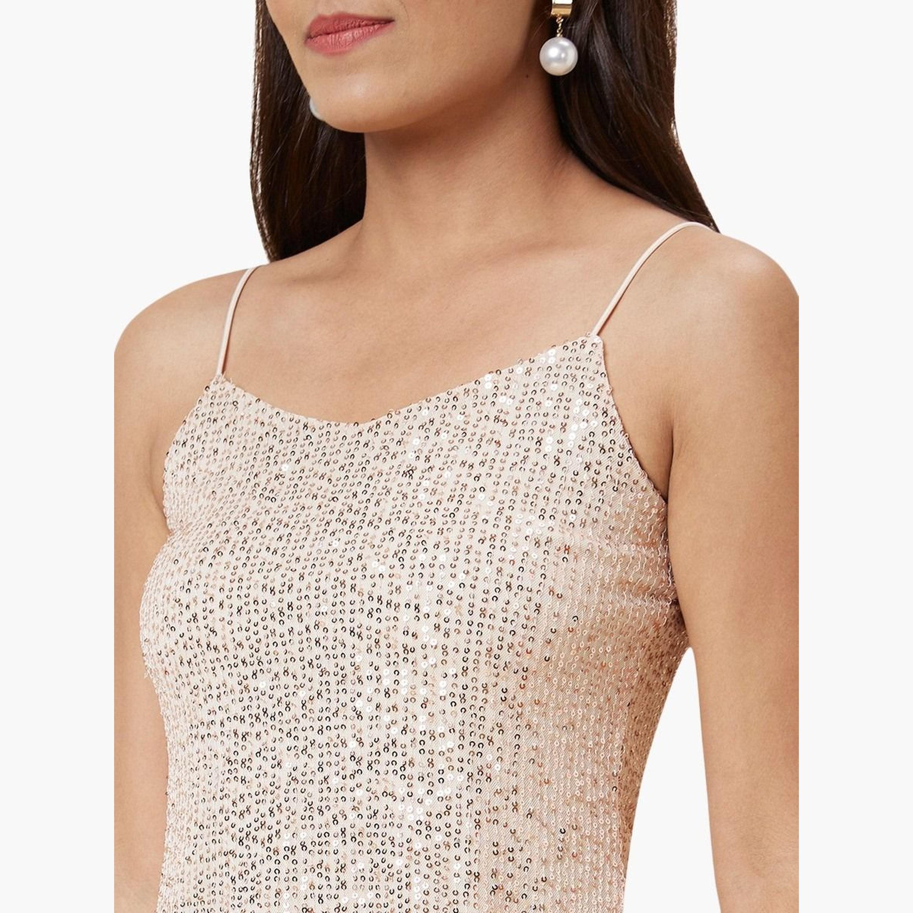 غلوبوس × ستايلي - بلوزة بحمالات مزينة باللون الكريمي للنساء-women-clothing-tshirts-image-5