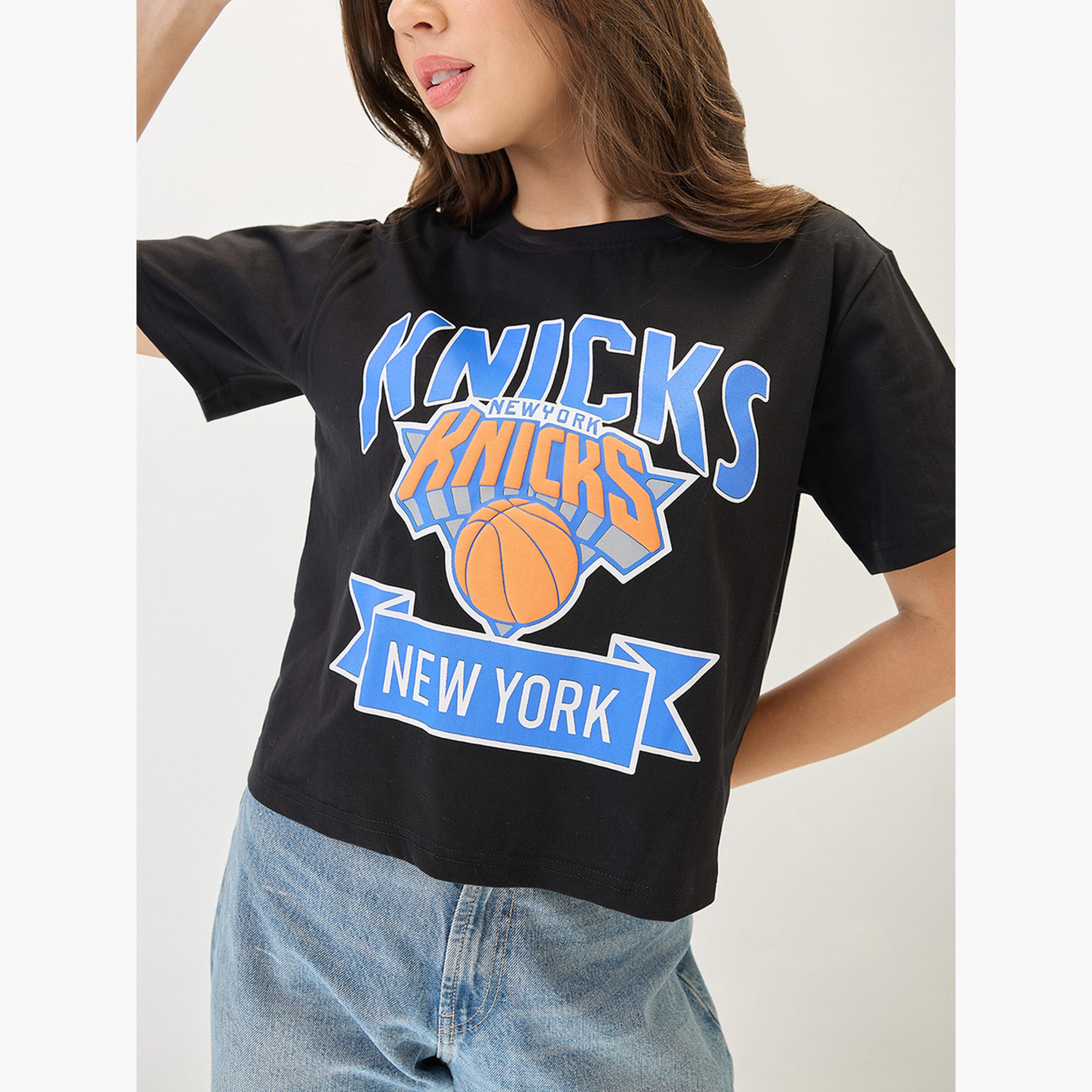 Globus X Styli Women Black Graphic Print Oversized Crop T-Shirt-women-clothing-tshirts-image-5