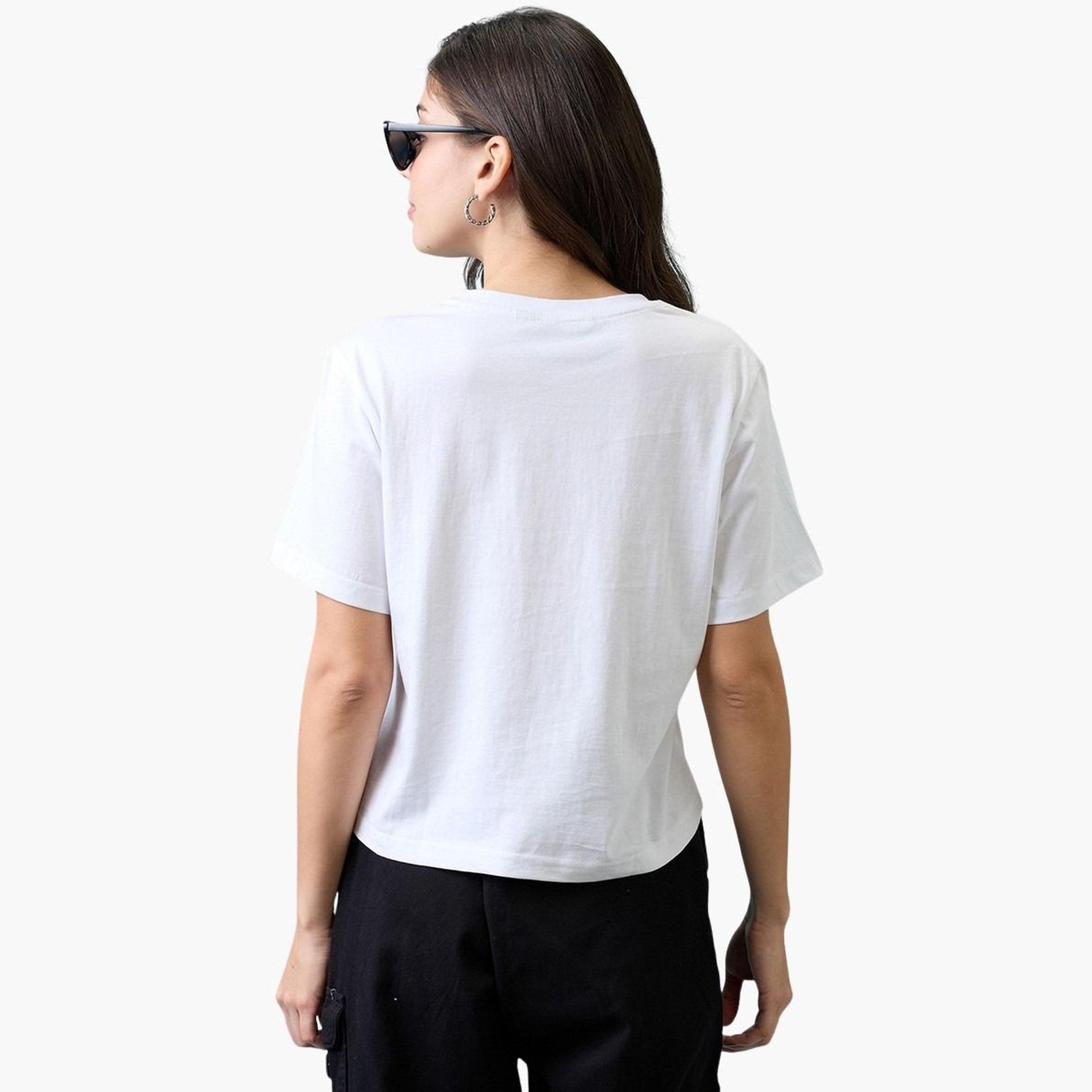 Globus X Styli Women White Graphic Print Oversized Crop T-Shirt-women-clothing-tshirts-image-3