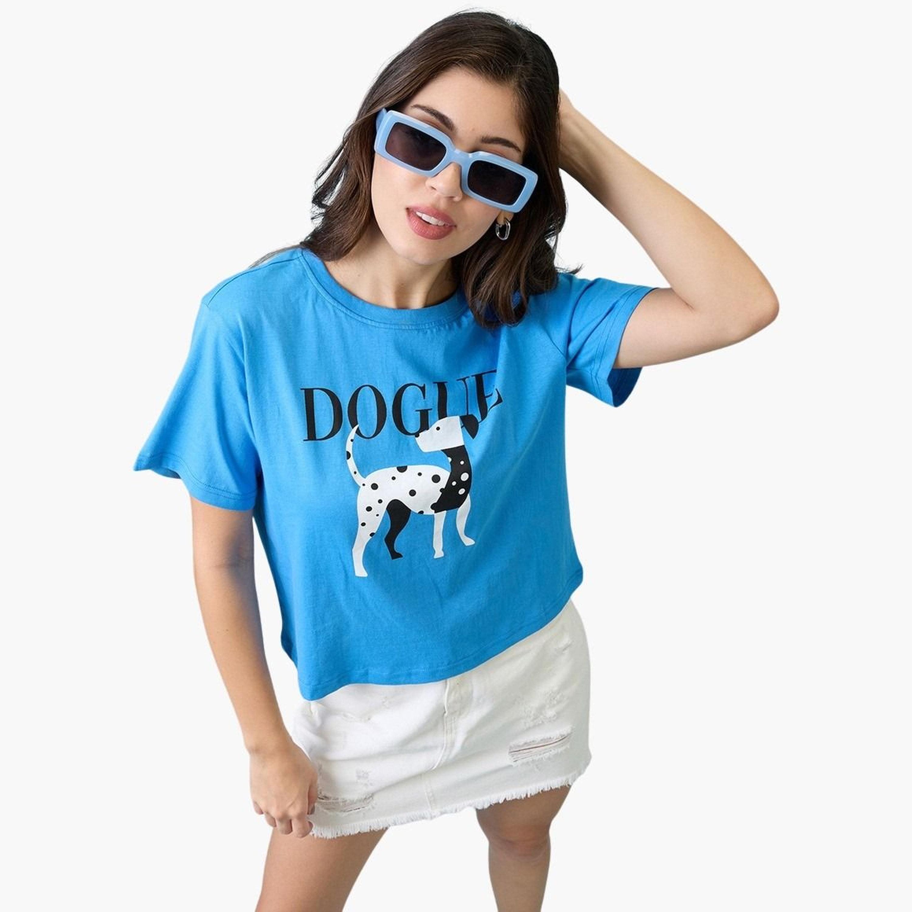 Globus X Styli Women Blue Graphic Print Oversized Crop T-Shirt-women-clothing-tshirts-image-5