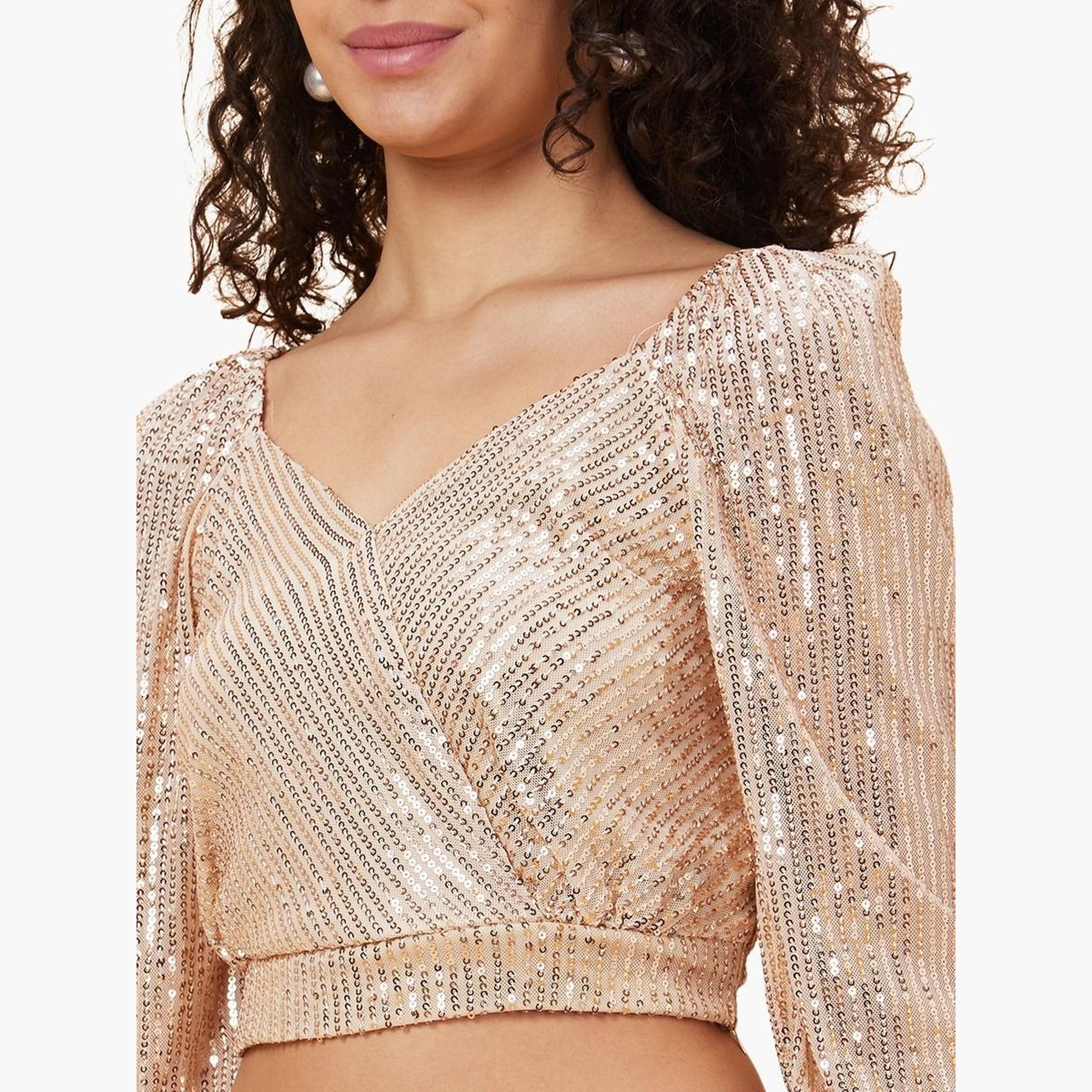 غلوبوس × ستايلي - بلوزة قصيرة مزينة على شكل قلب باللون البيج للنساء-women-clothing-tshirts-image-5