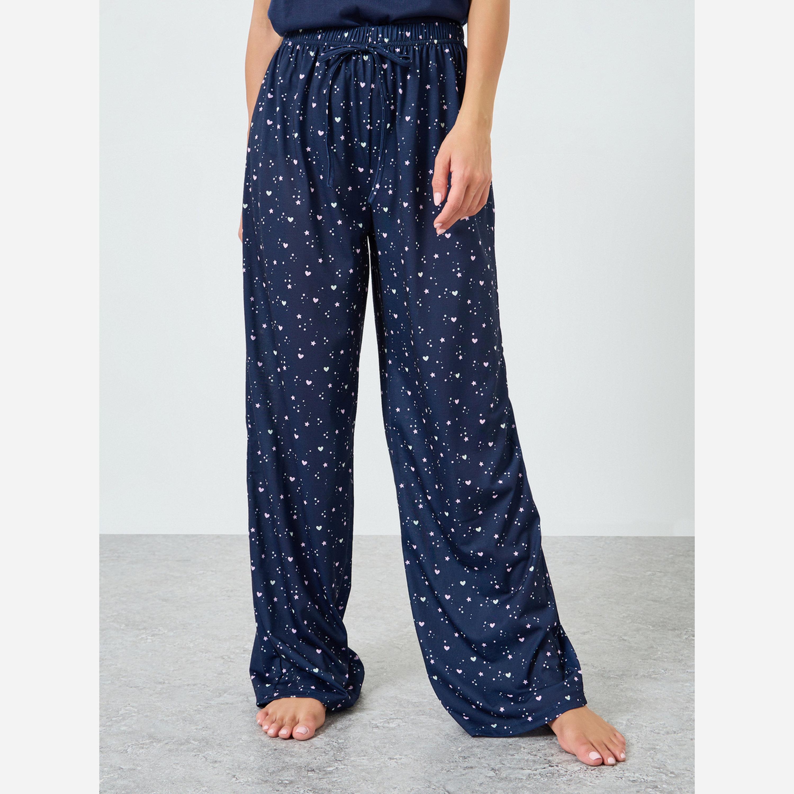 Styli LAZY SUNDAY RUFFLE SLEEVE TEE & AOP HEART SPOT PJ SET-women-clothing-nightwear-pyjamas-longsets-image-5