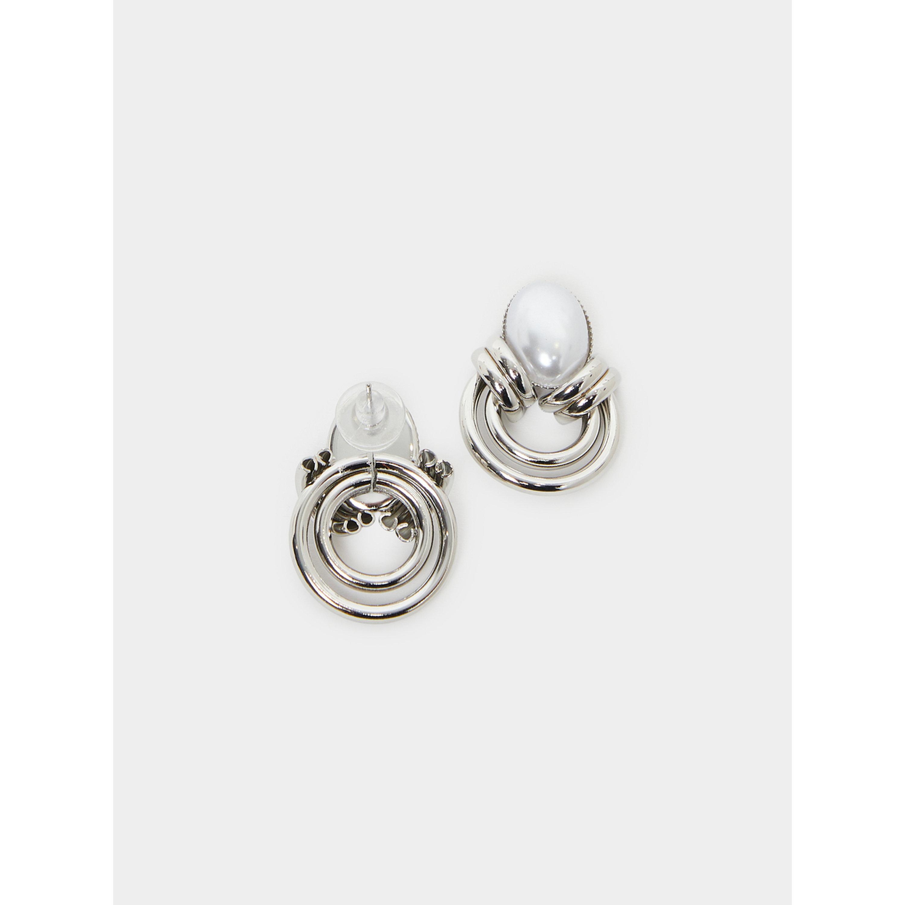 Styli Silver Pearl Stud Earrings-women-watchesandjewellery-jewellery-earrings-image-2