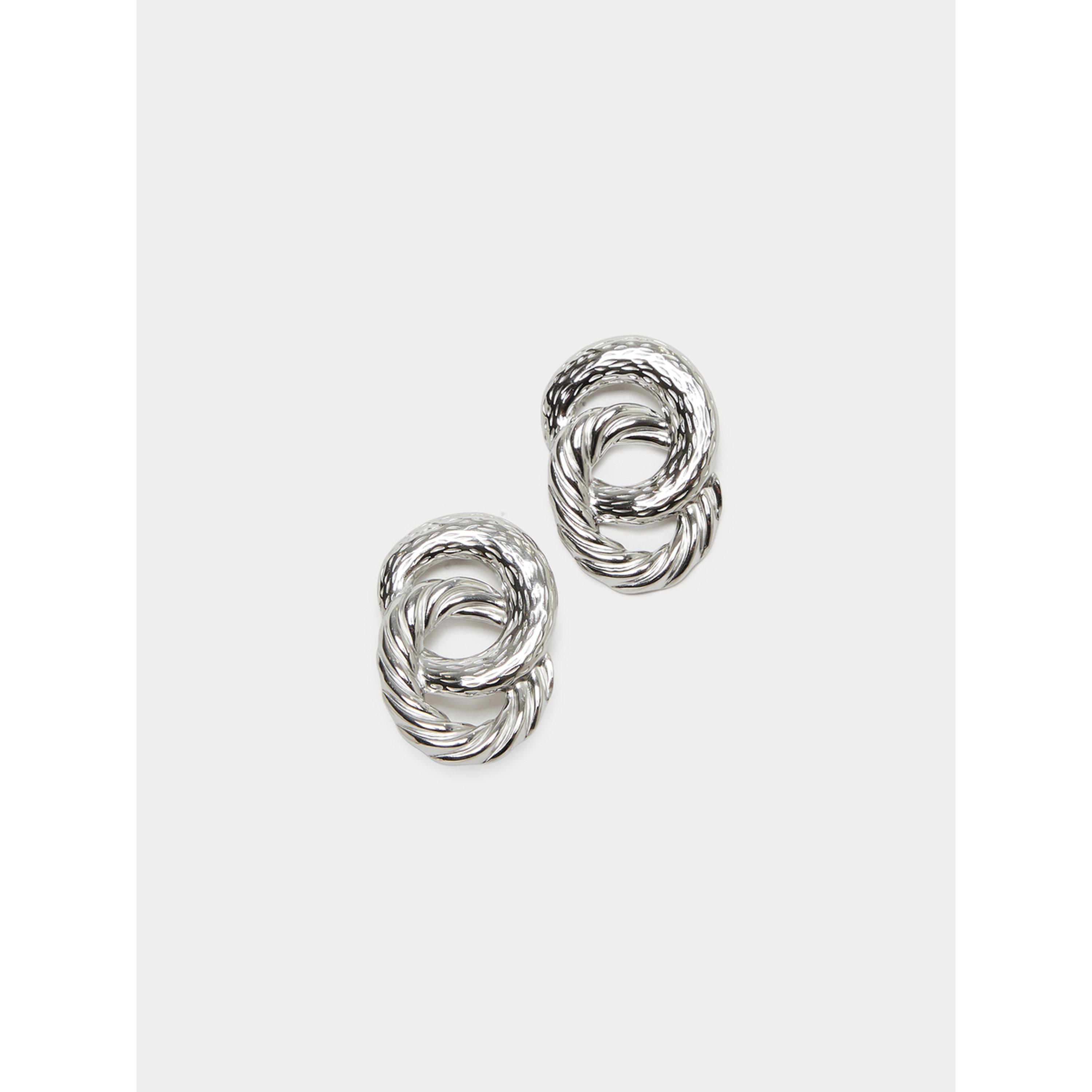 Styli Women Silver Twisted Hoop Earrings-women-watchesandjewellery-jewellery-earrings-image-1