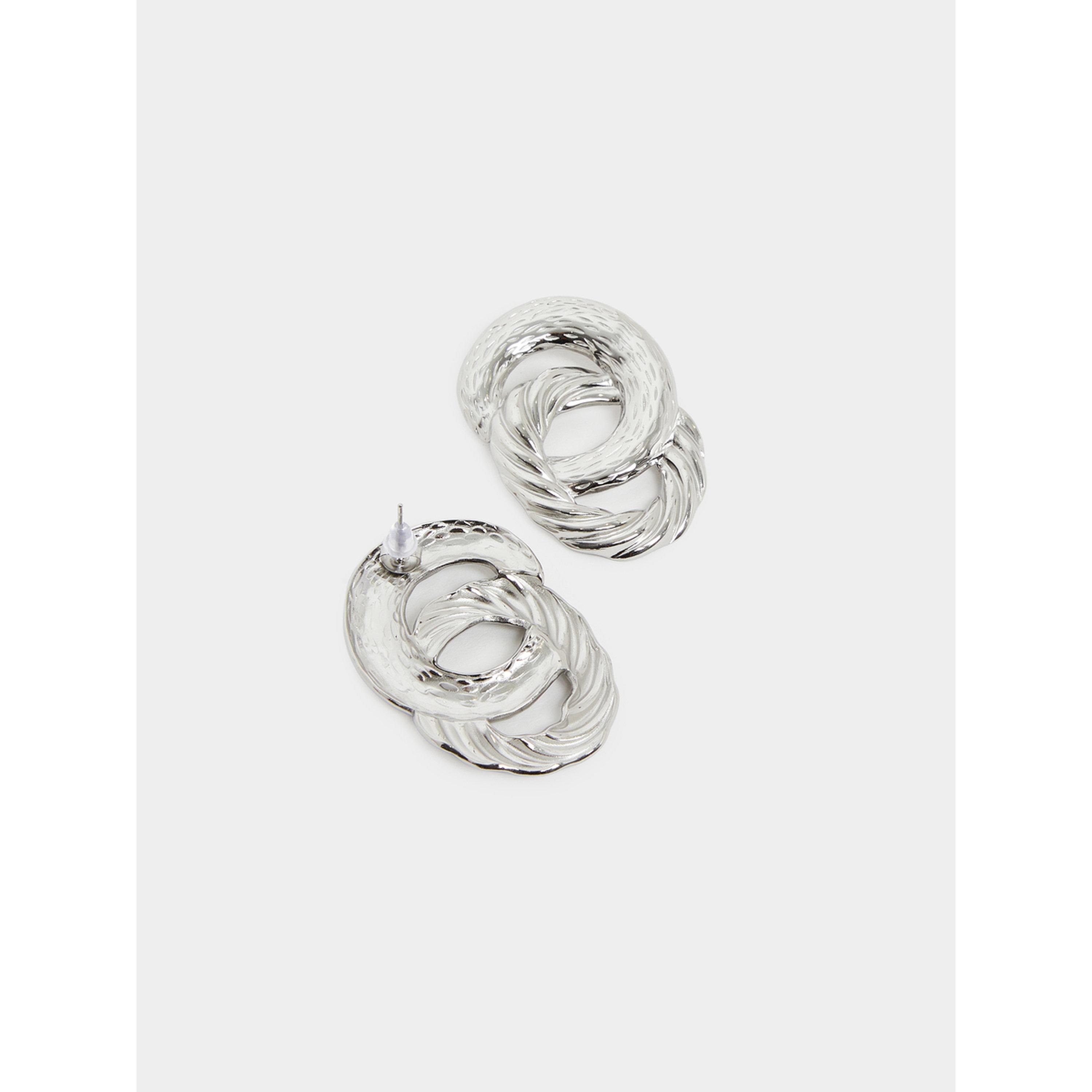 Styli Women Silver Twisted Hoop Earrings-women-watchesandjewellery-jewellery-earrings-image-2