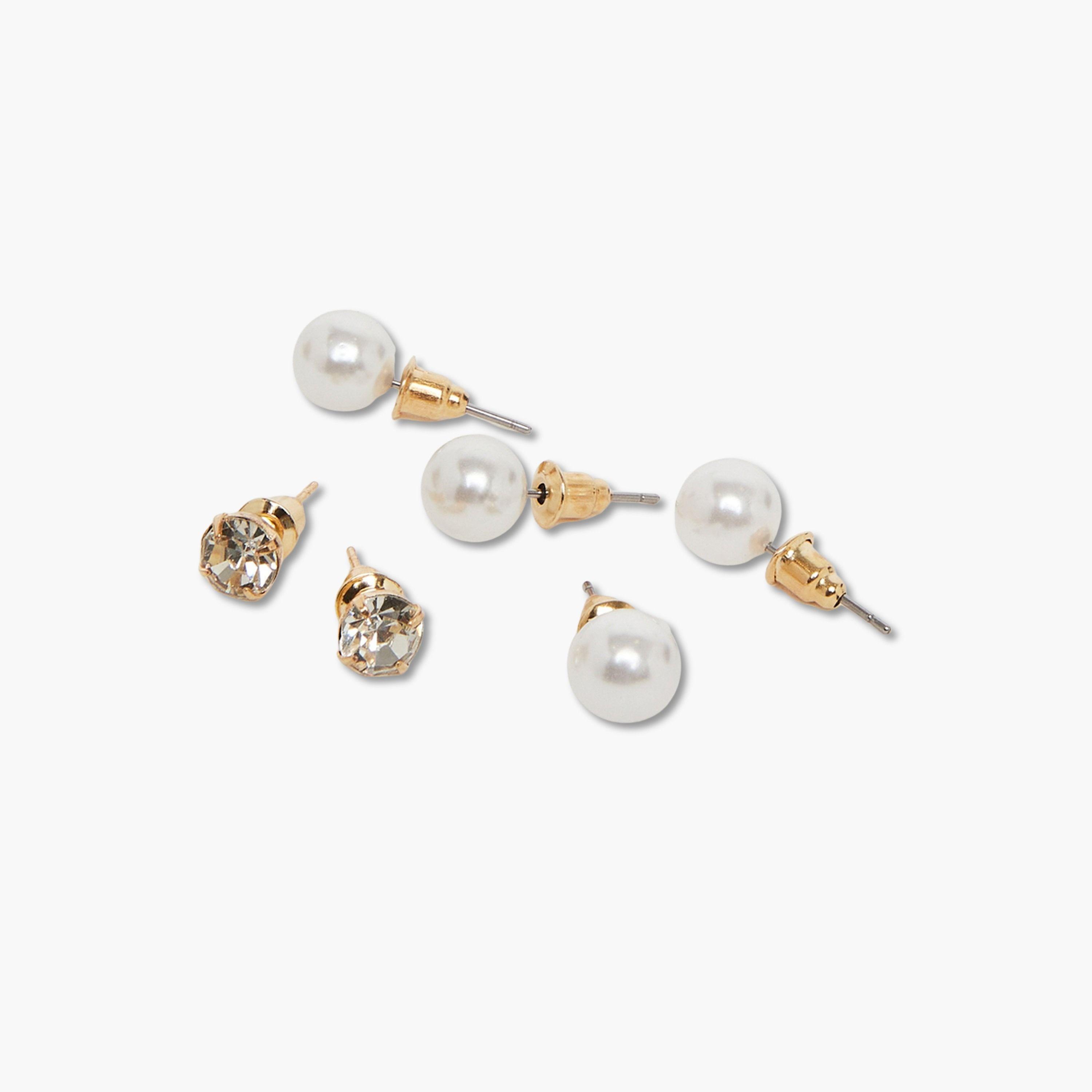 Styli Pack of 6 - Gold Tone Embellished Earrings-women-watchesandjewellery-jewellery-earrings-image-2
