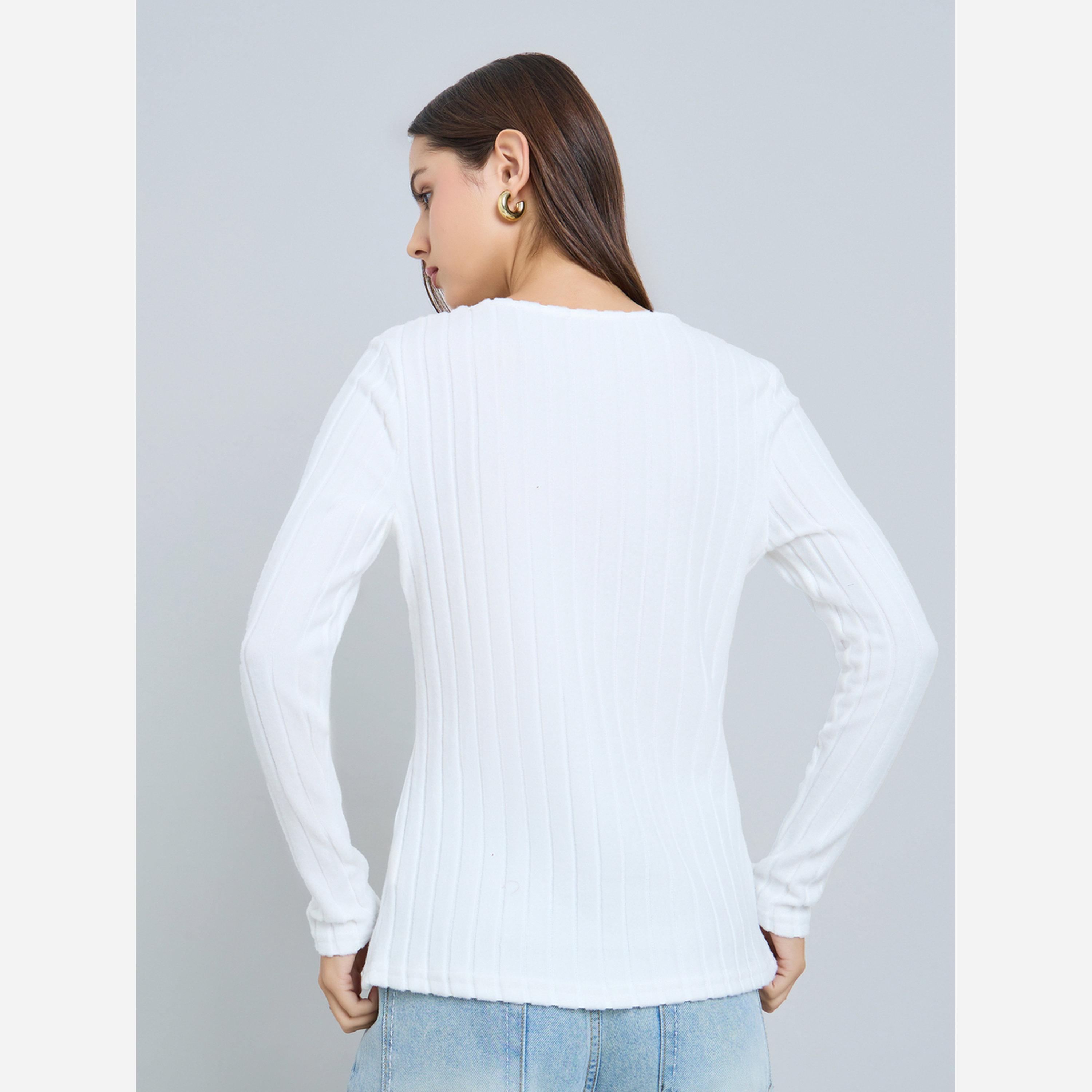 تيك تو - بلوزة لون أبيض وأزرار جانبية-women-clothing-shirtsandblouses-blouses-image-4