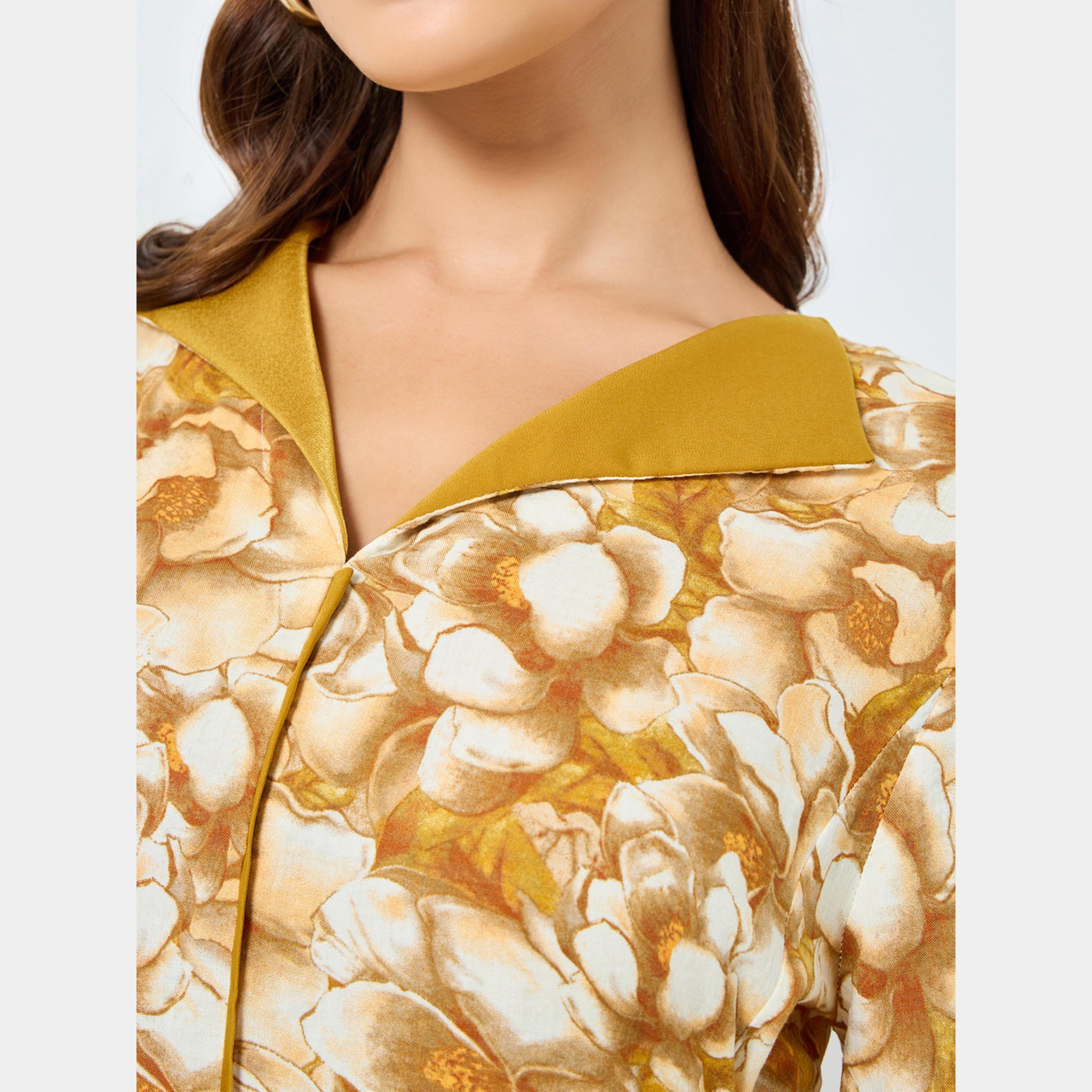 كينلي × ستايلي - فستان ماكسي نسائي بأكمام طويلة رقبة حرف V مطبوع بالكامل-women-clothing-dresses-image-5