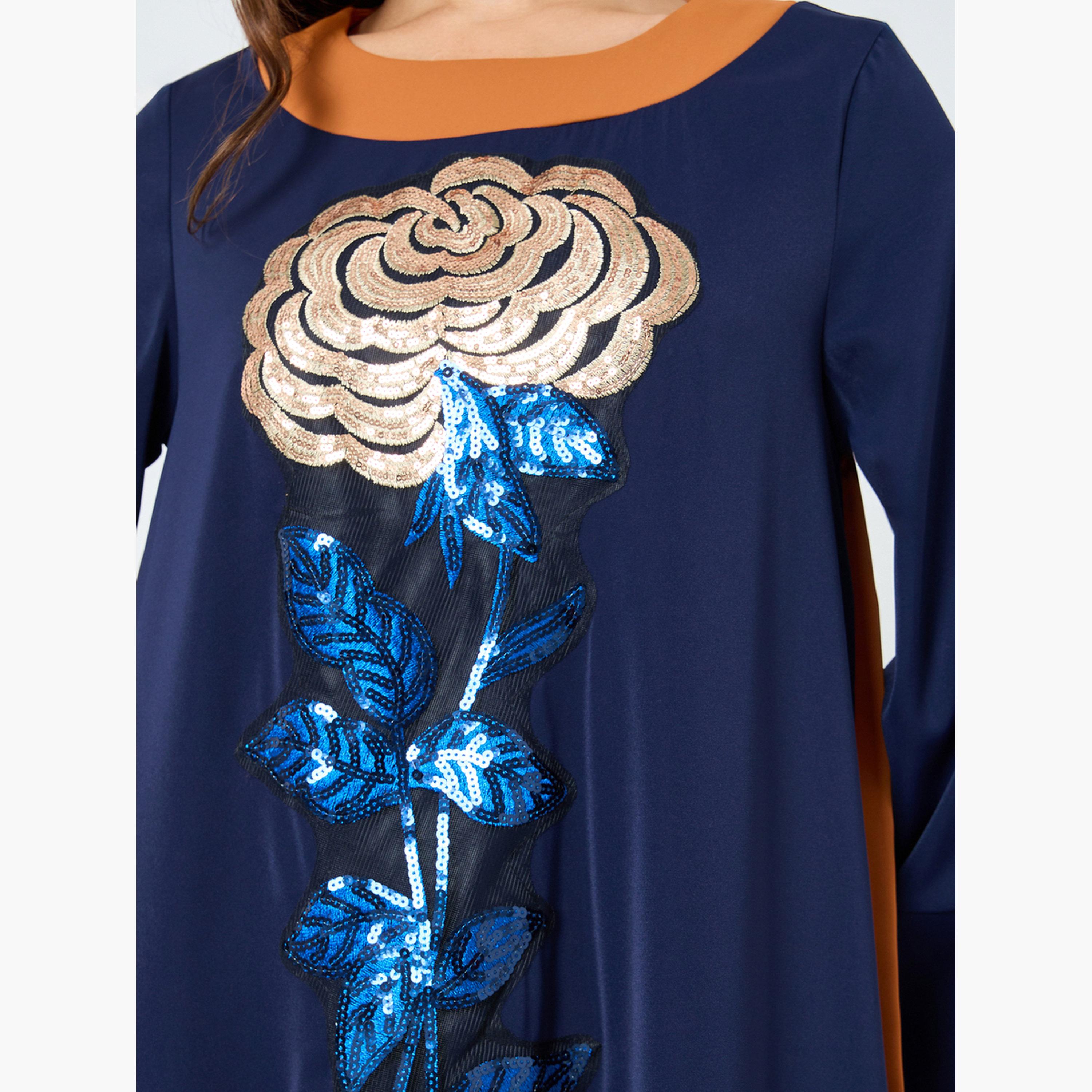 Keenly X Styli Sequin Embellished Long Sleeve Jalabiya-women-arabicclothing-jalabiyas-image-4