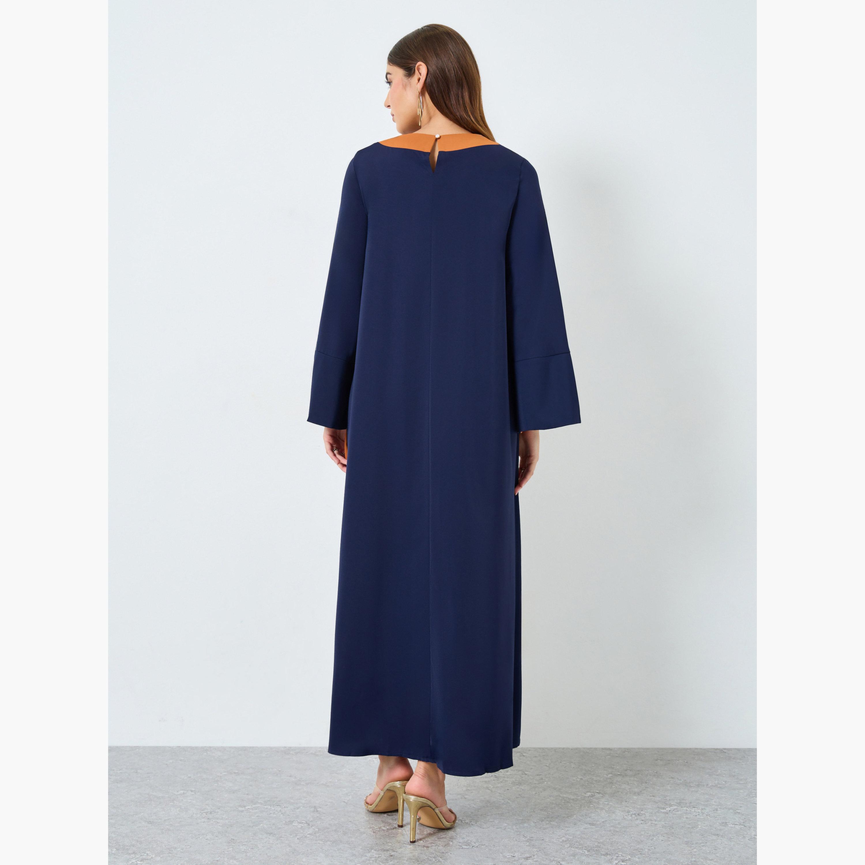 عباية بأكمام طويلة مزينة بالترتر-women-arabicclothing-jalabiyas-image-5