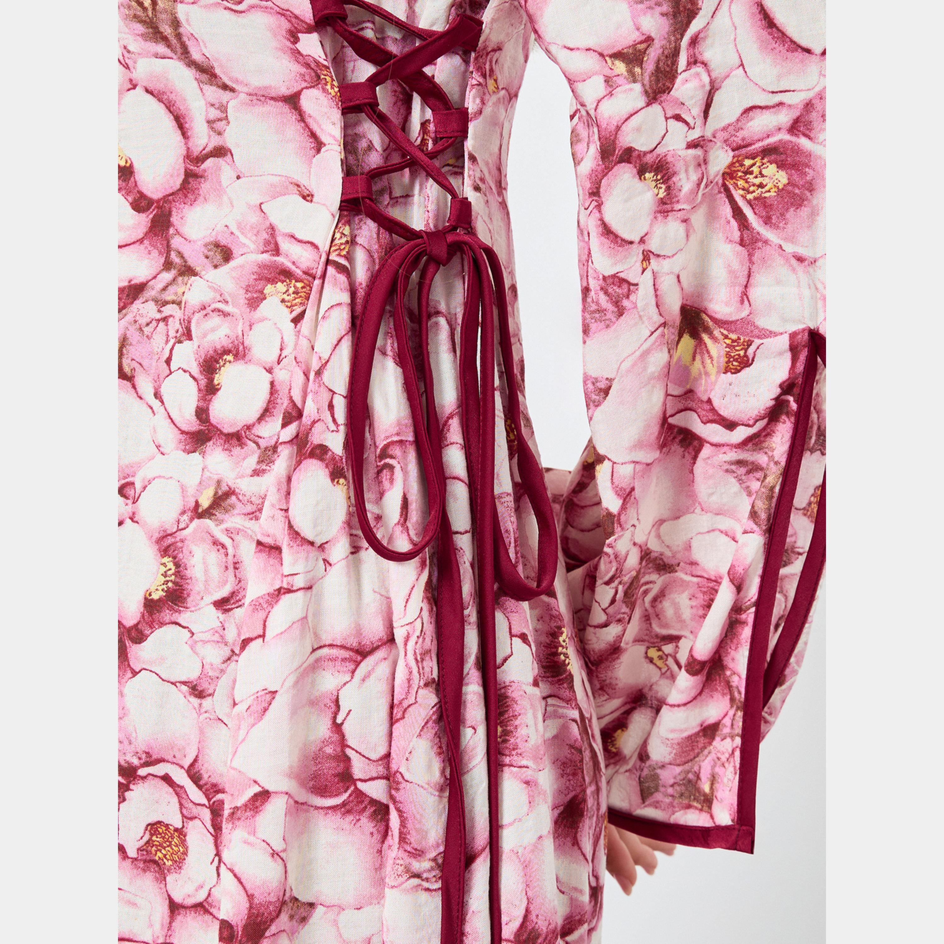 كينلي × ستايلي - فستان ماكسي نسائي بأكمام طويلة رقبة حرف V مطبوع بالكامل-women-clothing-dresses-image-4