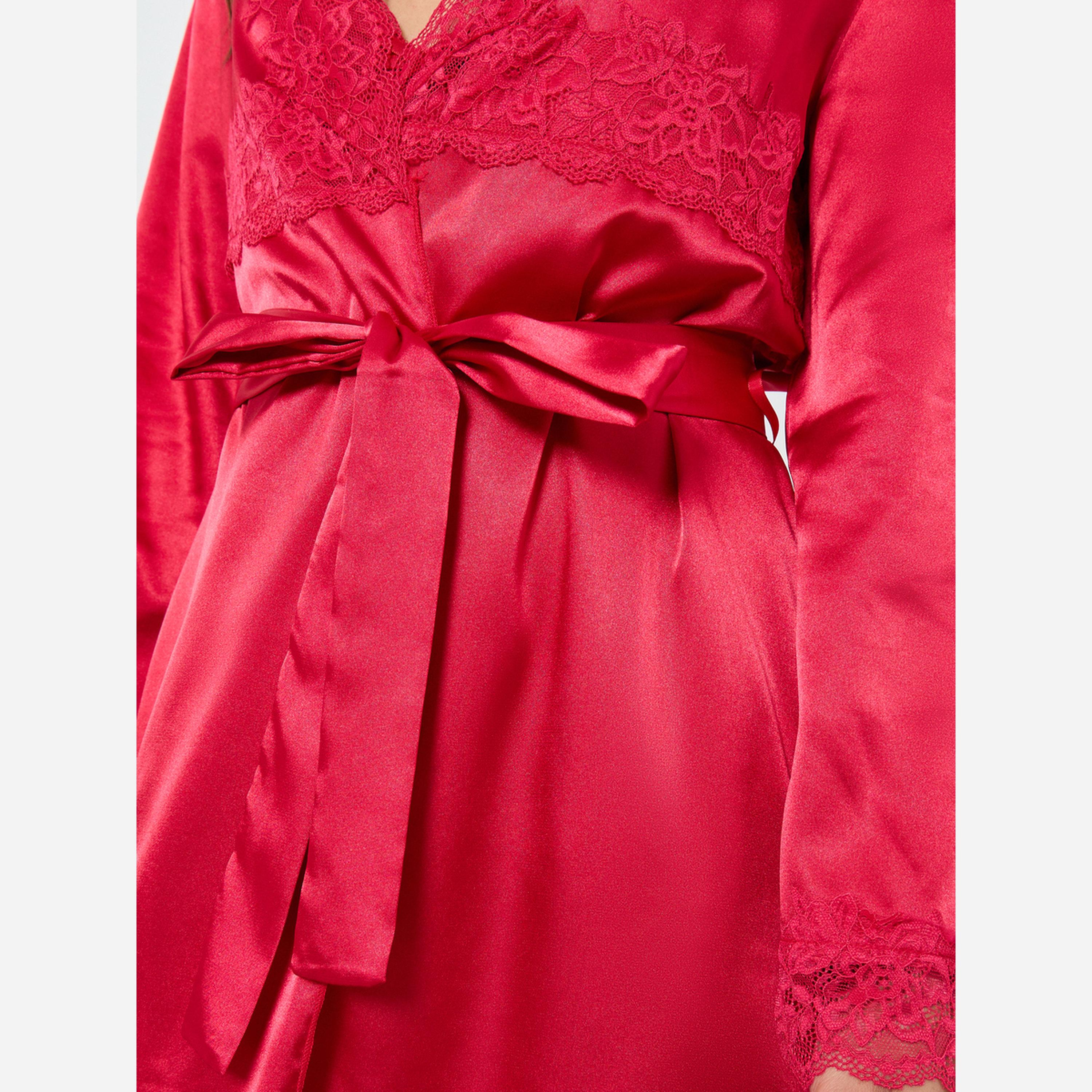 Take Two Red Satin Robe and Nightdress Set-women-clothing-nightwear-robes-image-4