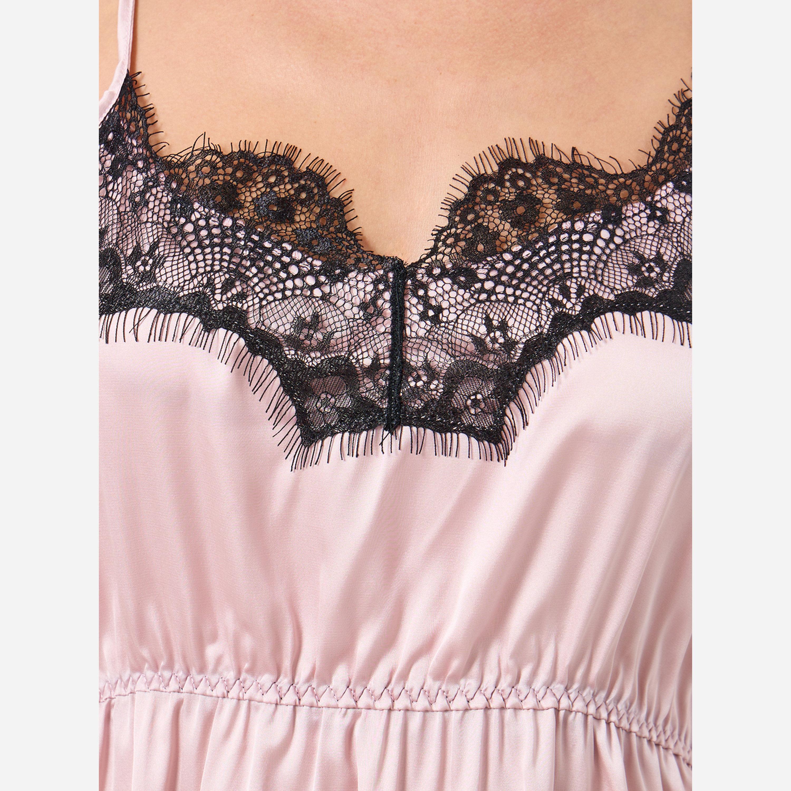 Take Two Color Blocked Fitted Waist Lace Trim Cami Dress-women-clothing-lingerie-babydollsandbodysuits-image-3