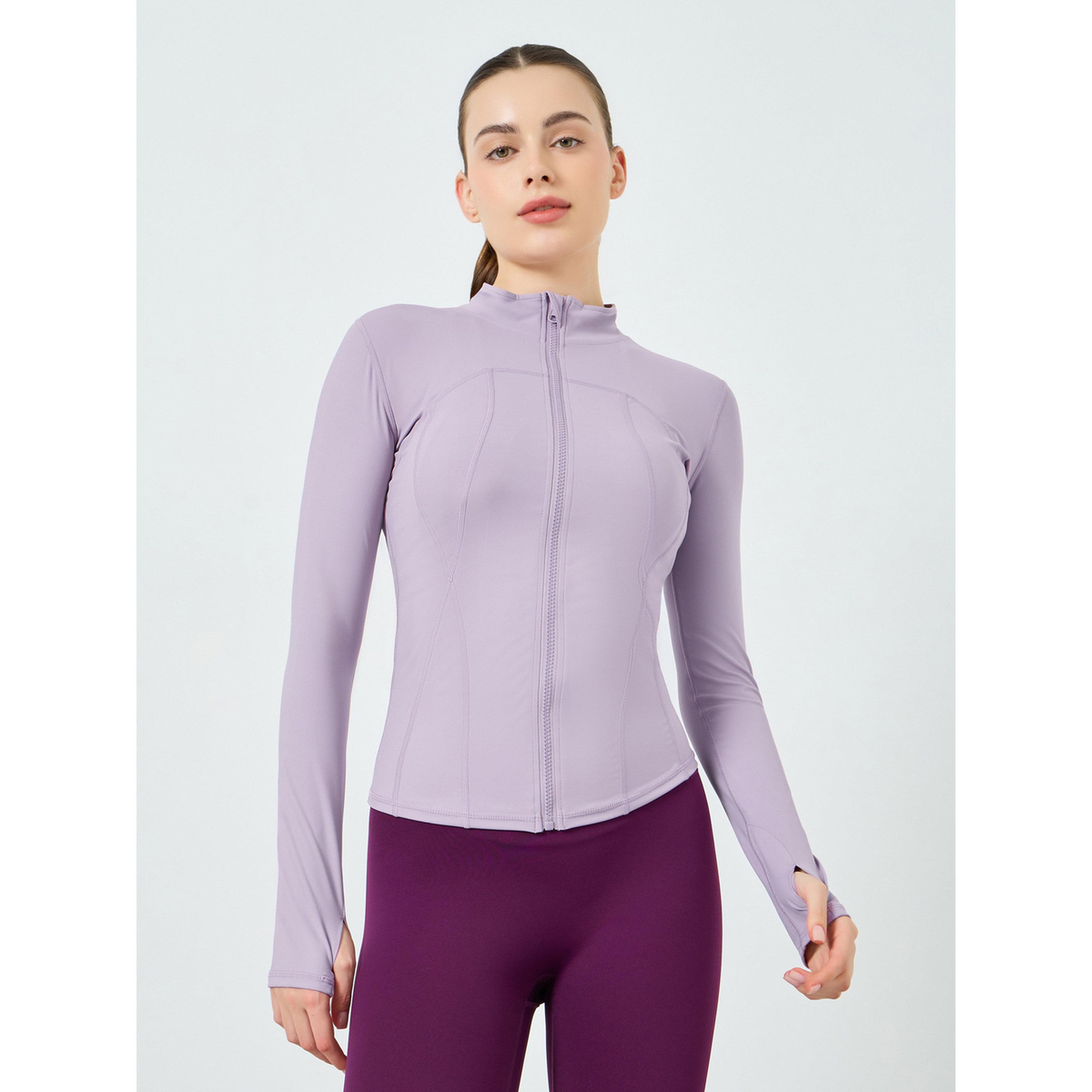 جاكيت بفتحات إبهام وتفاصيل بارزة للنساء-women-clothing-sportswearandactivewear-coatsandjackets-jackets-image-1