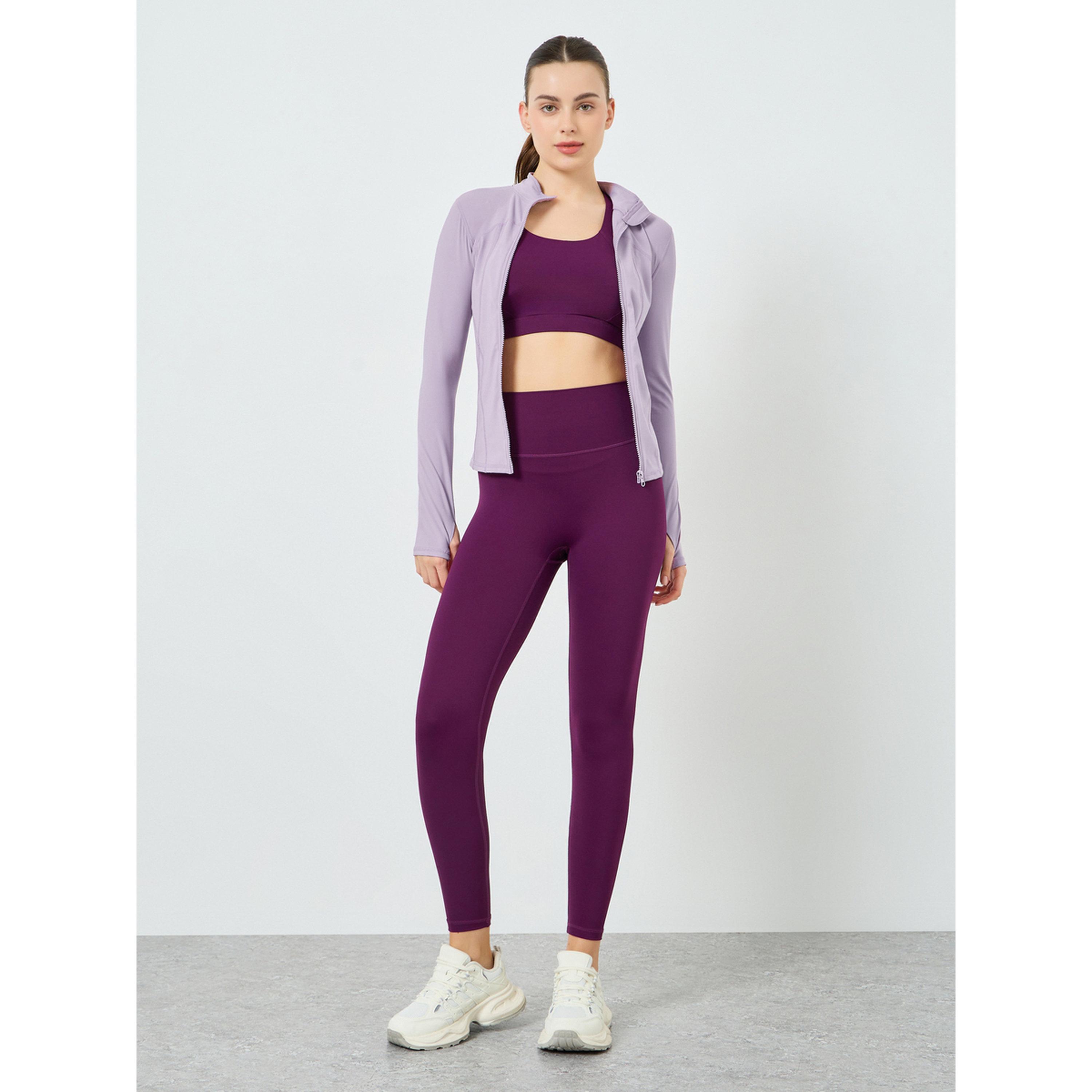 جاكيت بفتحات إبهام وتفاصيل بارزة للنساء-women-clothing-sportswearandactivewear-coatsandjackets-jackets-image-2