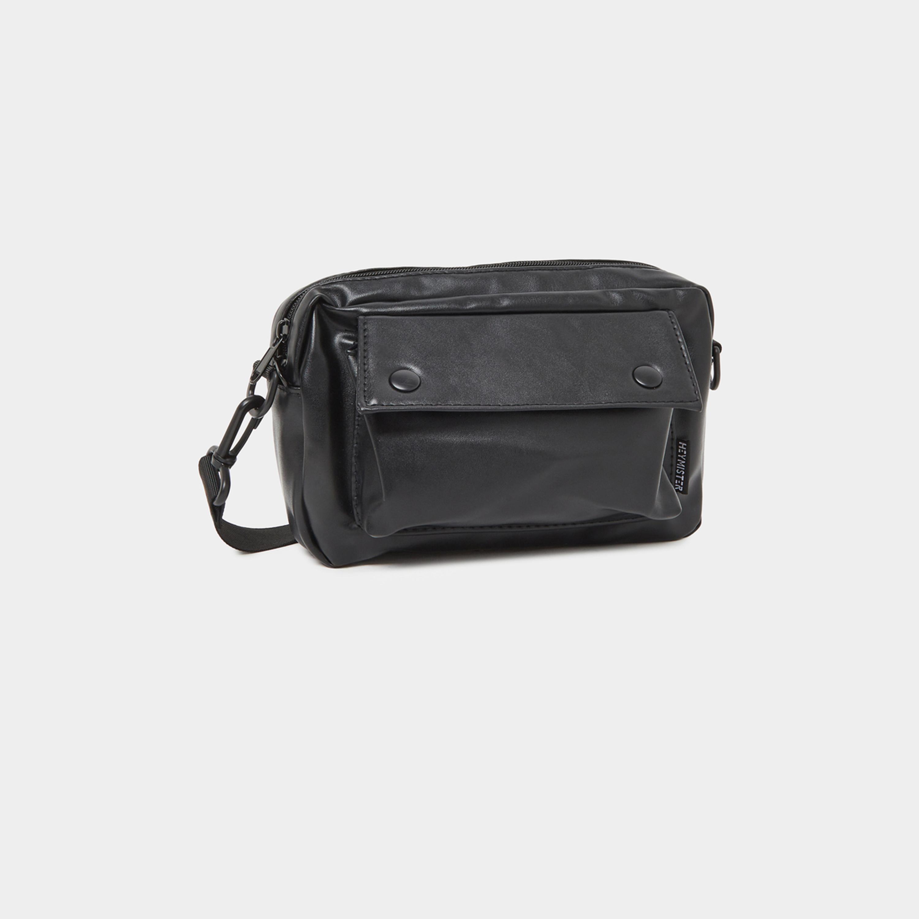 Styli Black Leather Crossbody Bag-men-bags-image-1