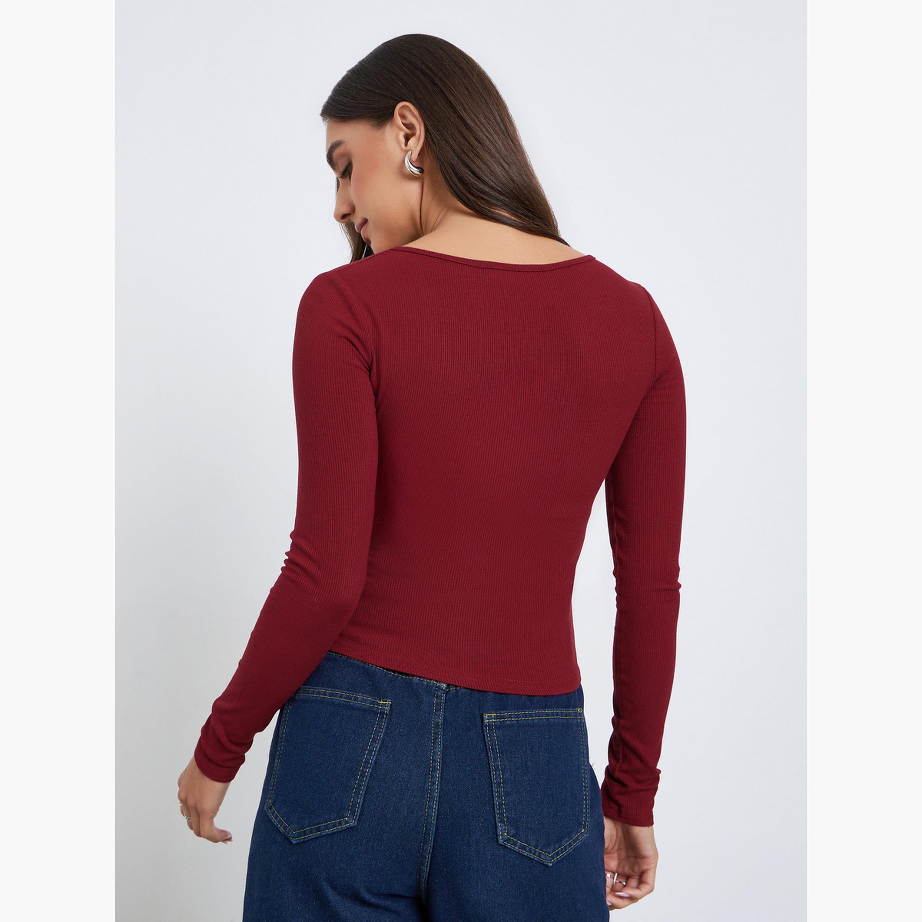 بلوزة بأكمام طويلة بقصة غير متماثلة-women-clothing-shirtsandblouses-blouses-image-4