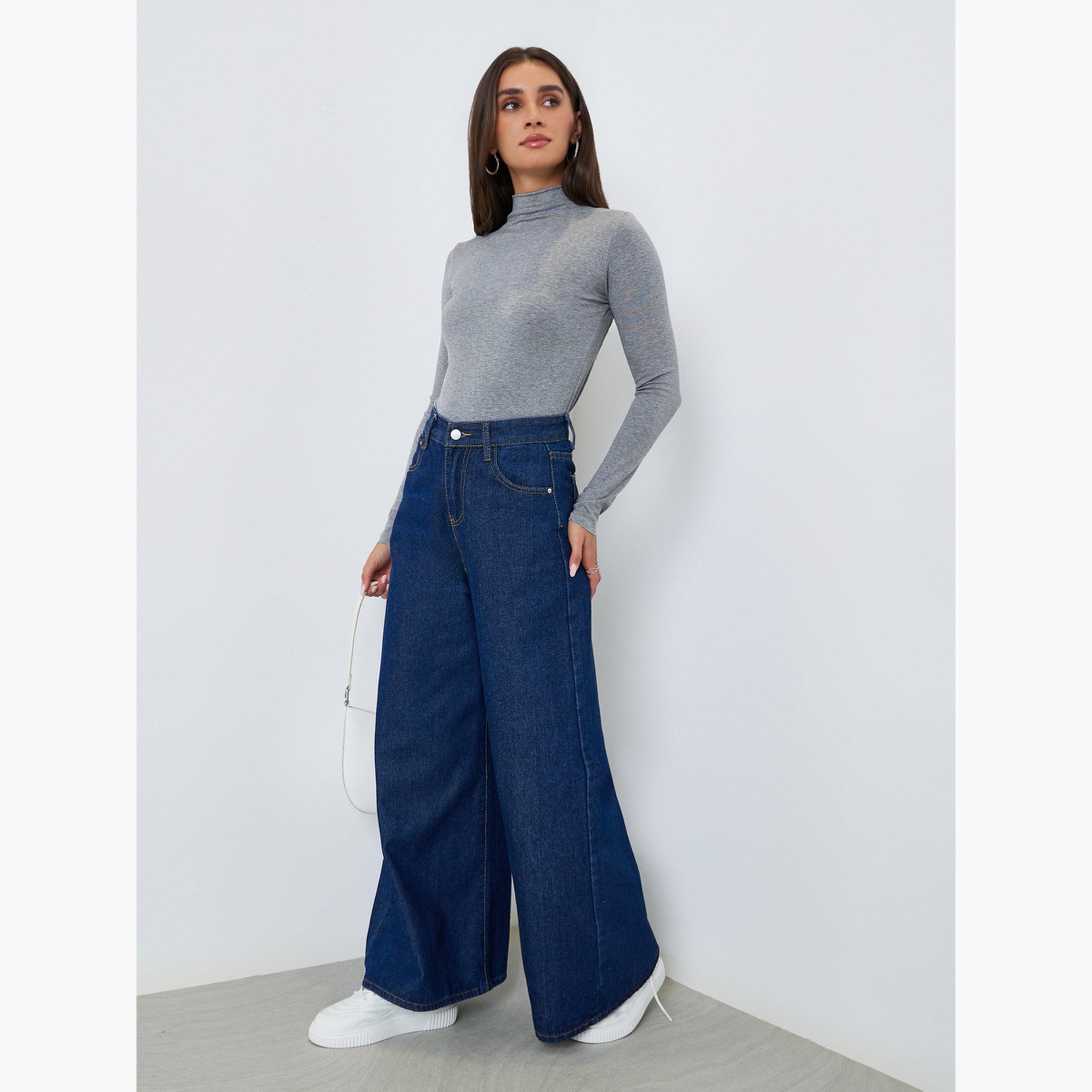 بلوزة بياقة عالية وأكمام طويلة-women-clothing-tshirts-image-2