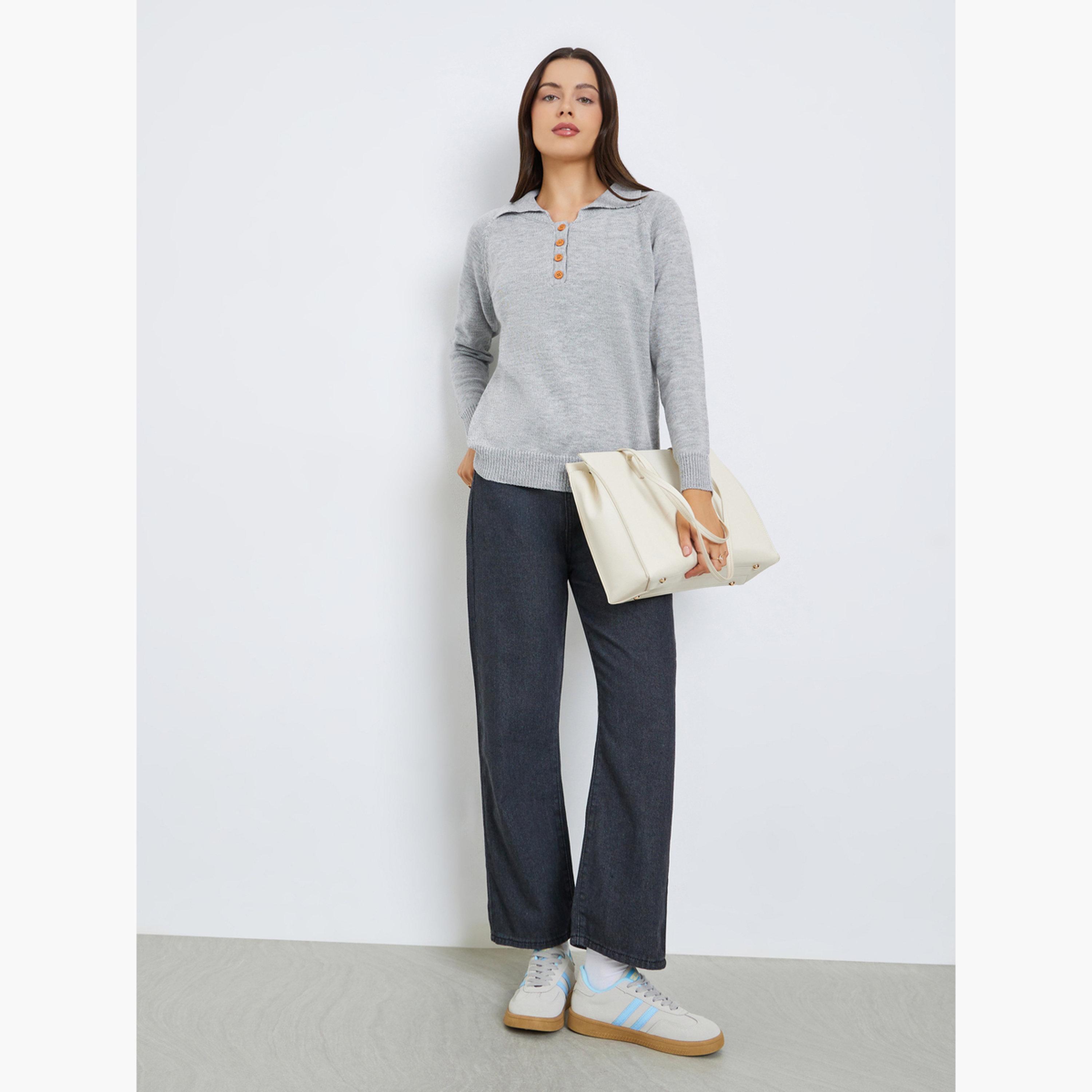 سويتر محبوك بياقة بولو-women-clothing-cardigansandjumpers-jumpers-image-2