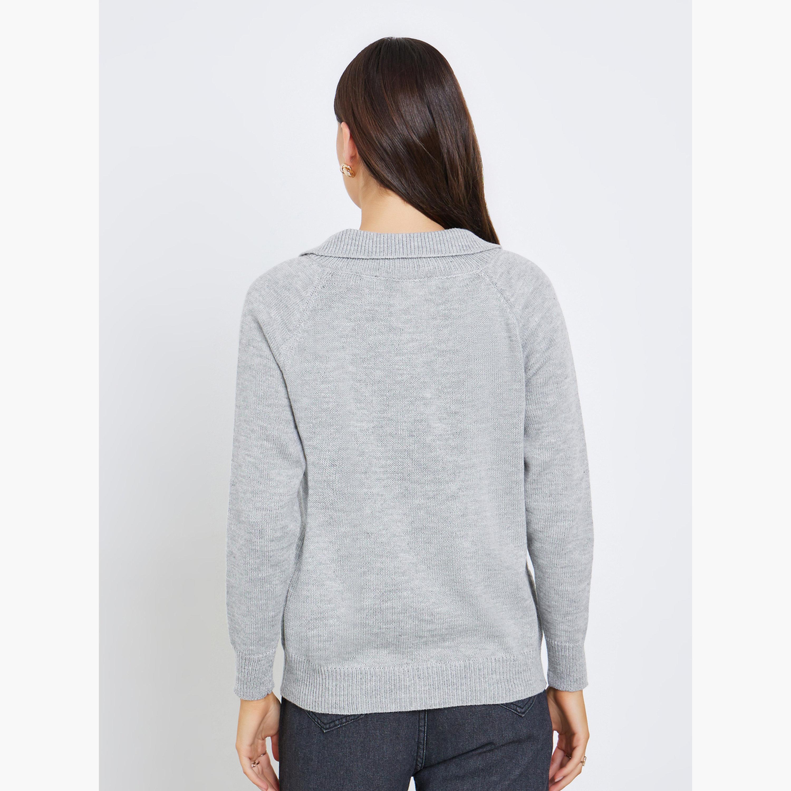 سويتر محبوك بياقة بولو-women-clothing-cardigansandjumpers-jumpers-image-5