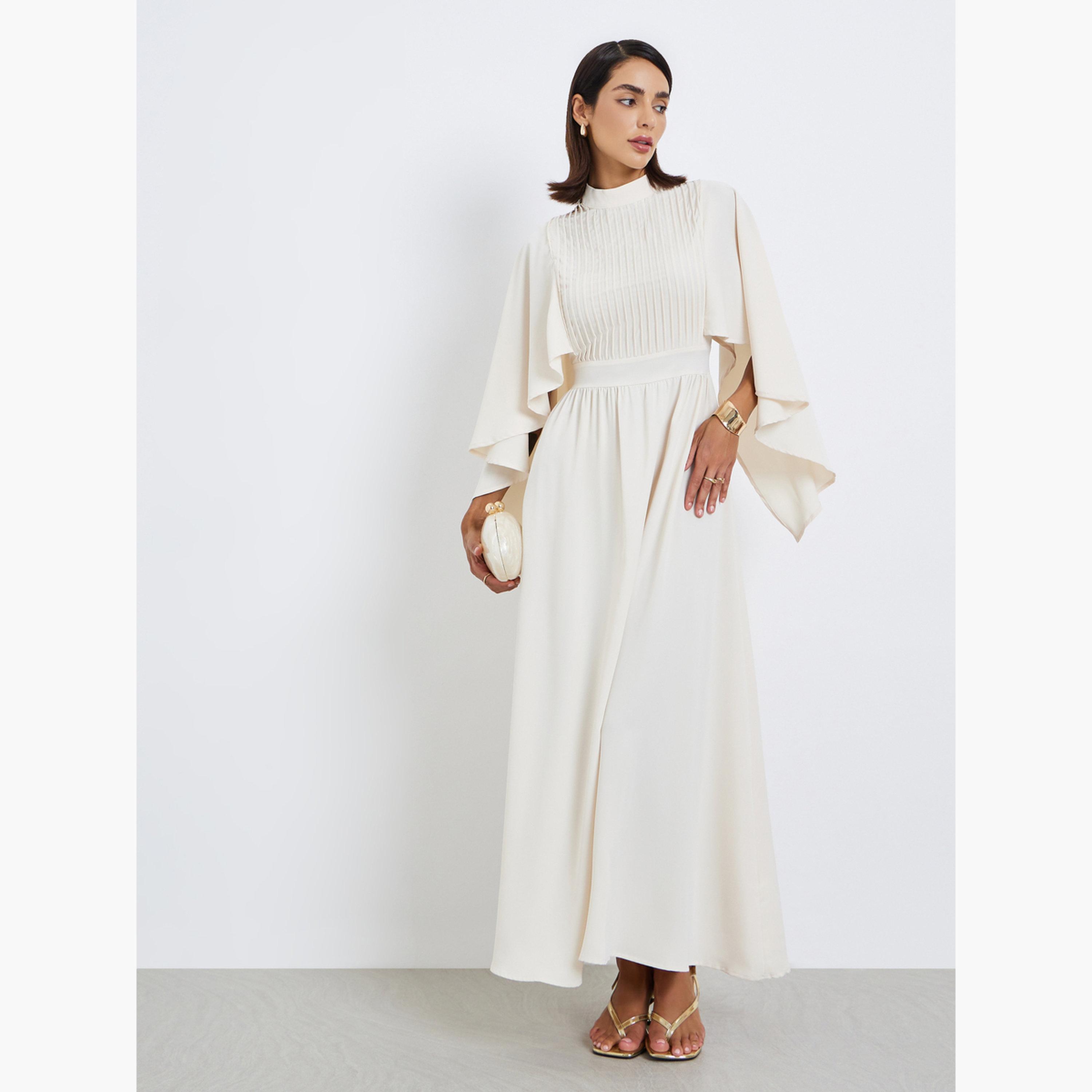 Styli Women Pintuck Yoke Maxi Dress-women-clothing-dresses-image-1