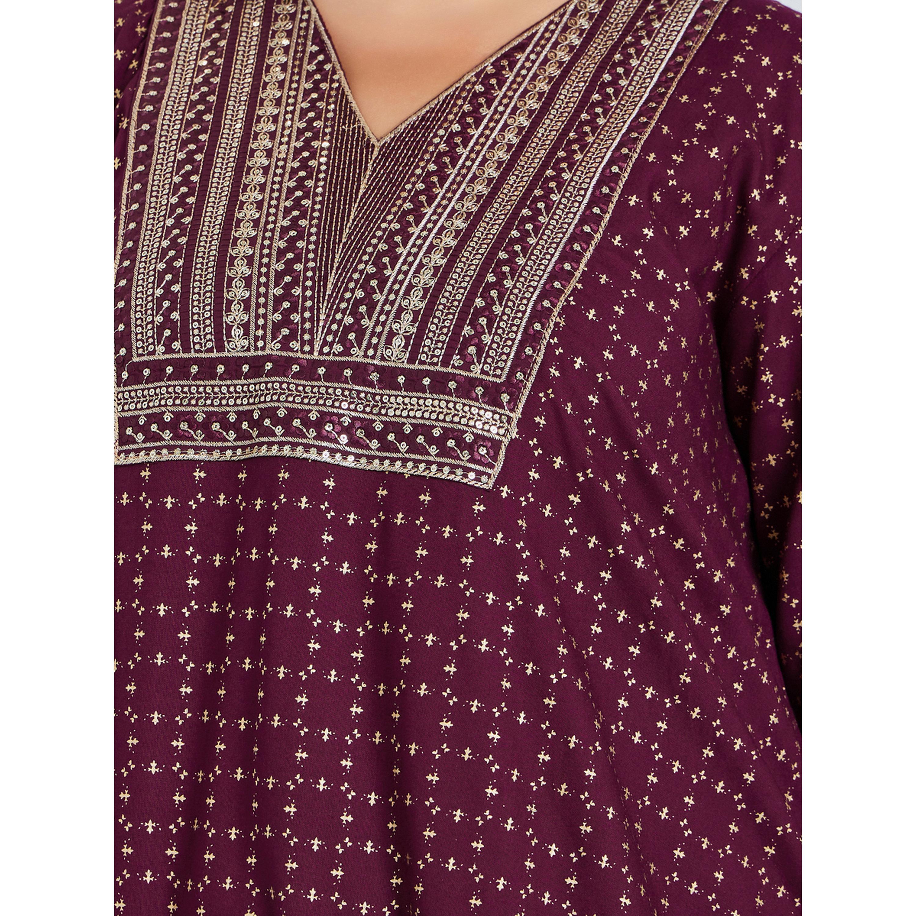 Styli Plus Size Maroon Embroidered Jalabiya-women-arabicclothing-jalabiyas-image-4
