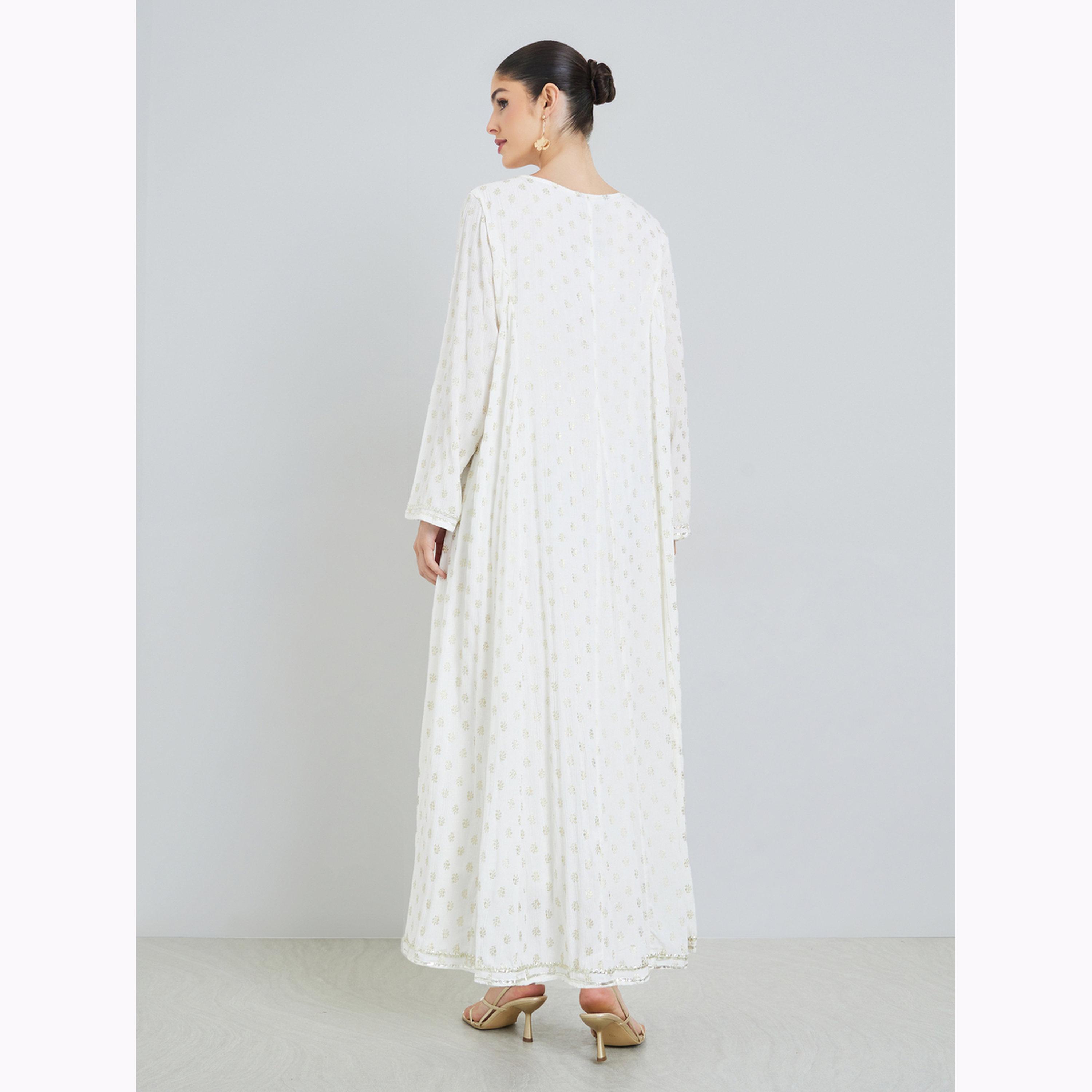 جلابية بأكمام طويلة وطبعة فويل-women-arabicclothing-jalabiyas-image-4