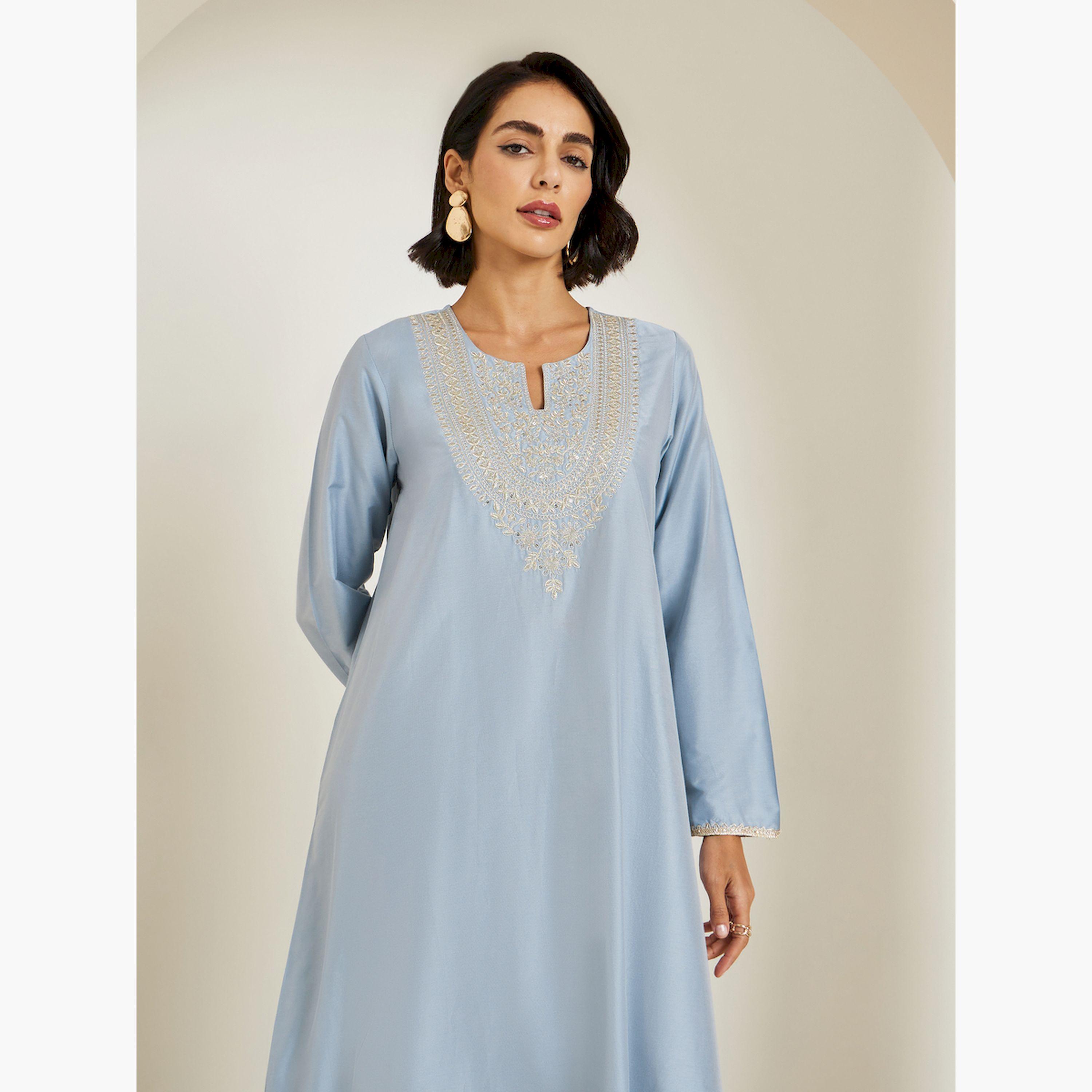جلابية بحافة واسعة مطرزة-women-arabicclothing-jalabiyas-image-2
