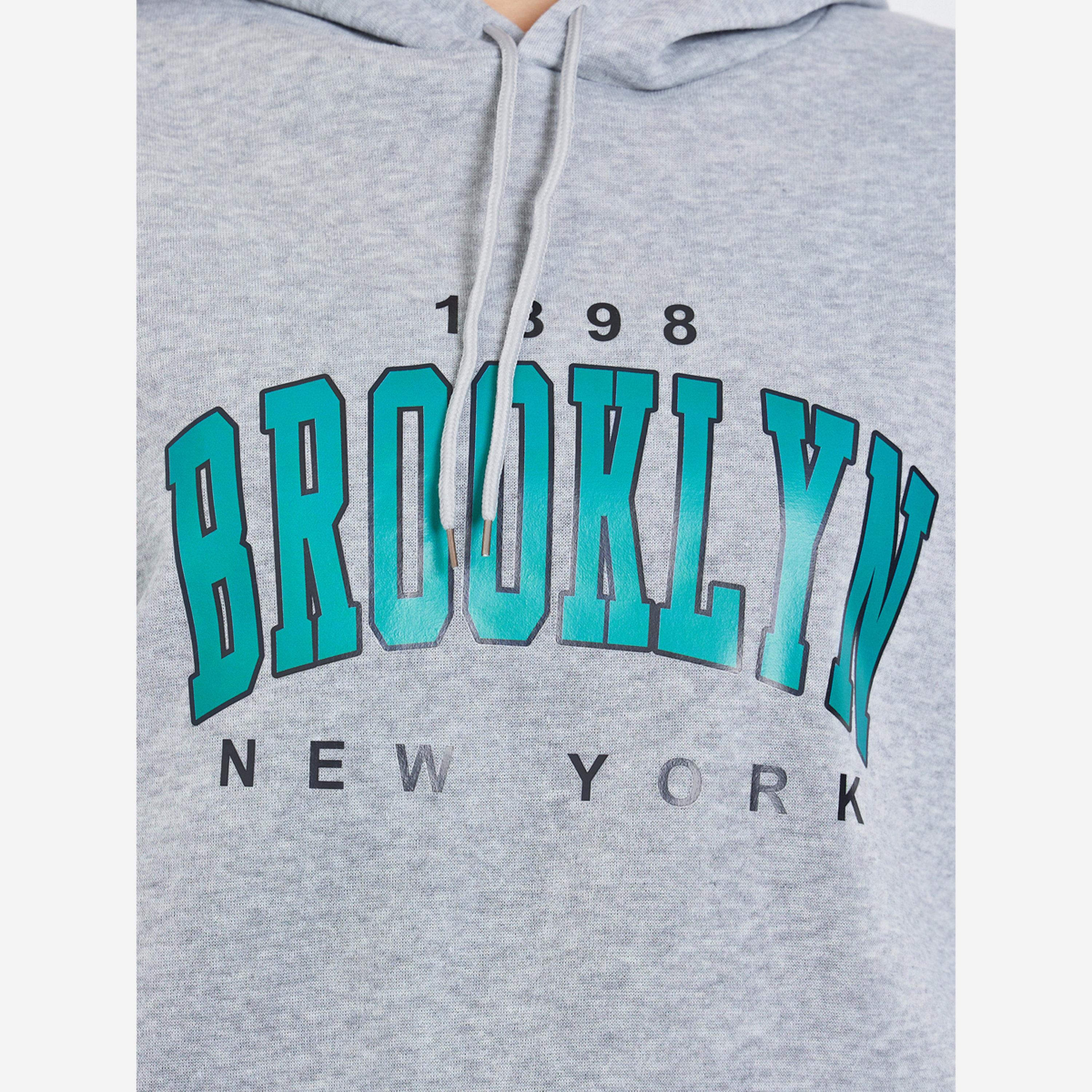 Styli Brooklyn Print Grey Hoodie with Front Pocket-women-winterwear-hoodiesandsweatshirts-hoodies-image-4