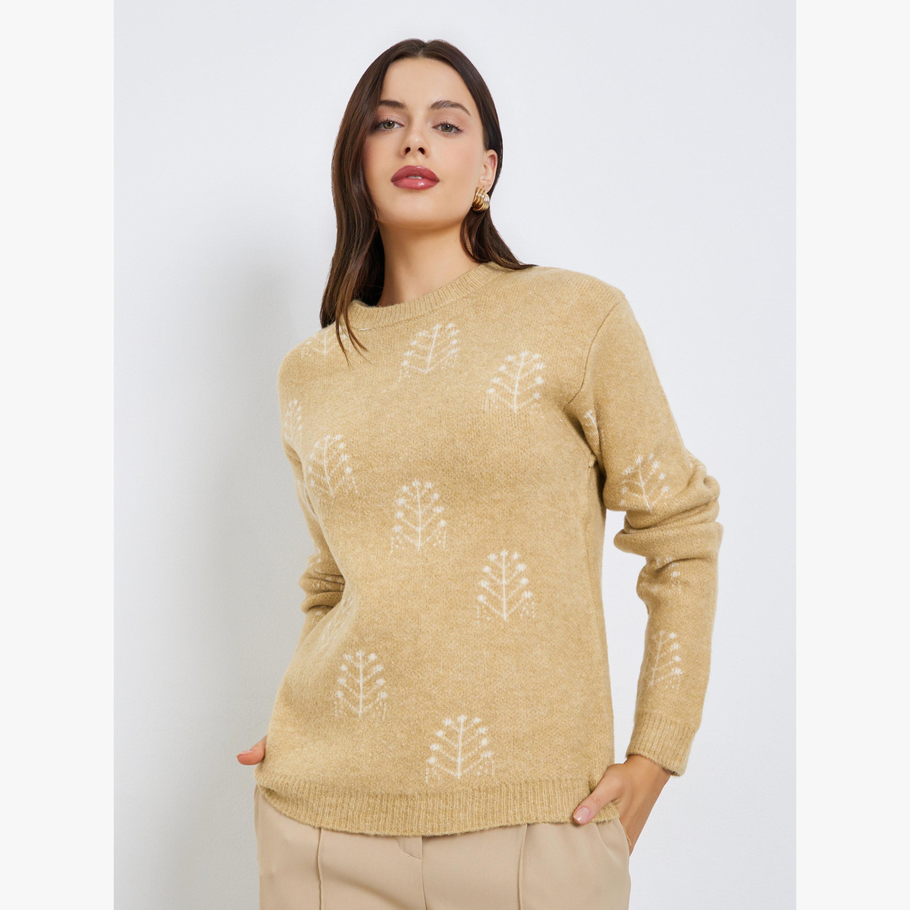 سويتر بتفاصيل محبوكة وقصة عادية-women-clothing-cardigansandjumpers-jumpers-image-1