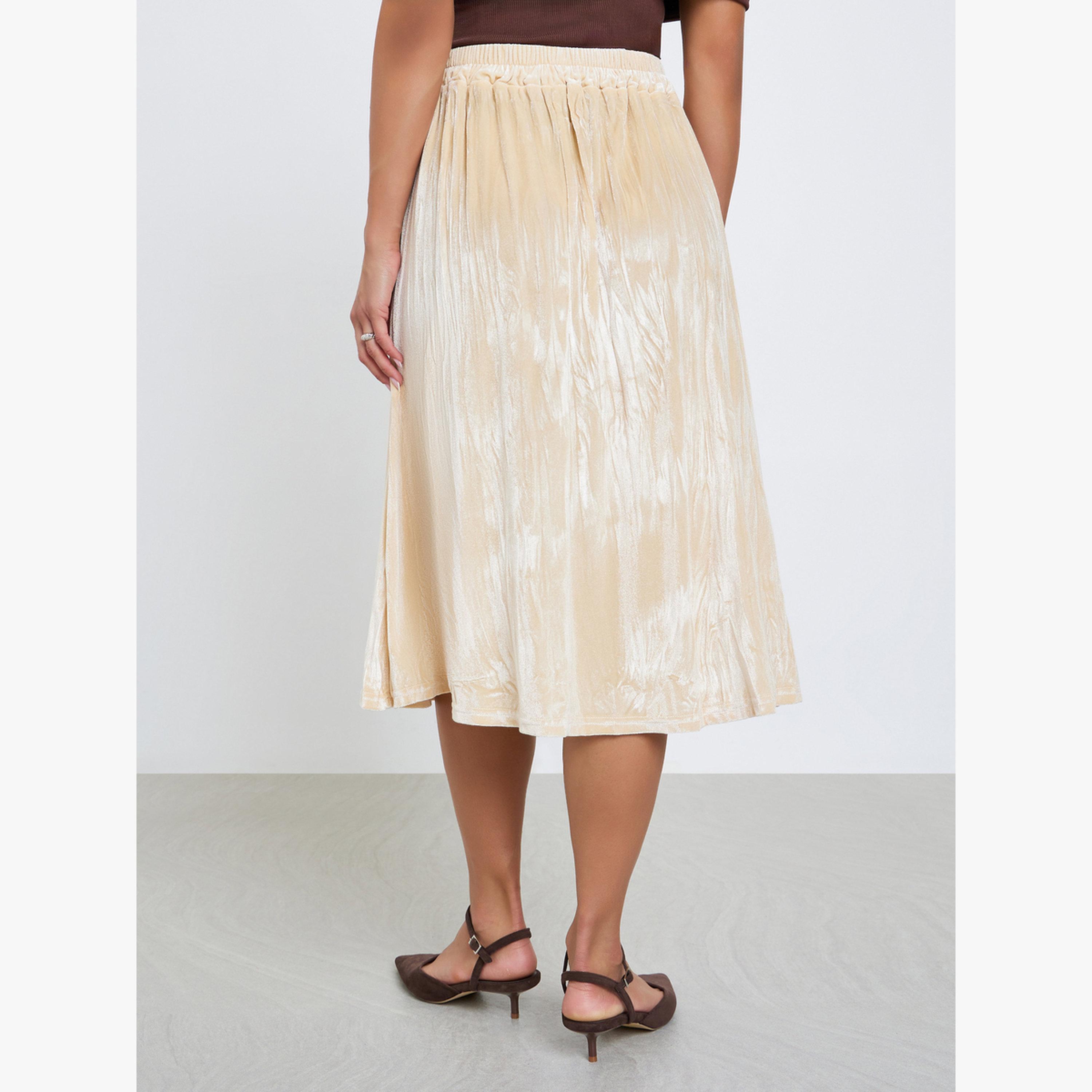 تنورة ميدي مخمل بحافة واسعة-women-clothing-bottoms-skirts-image-3