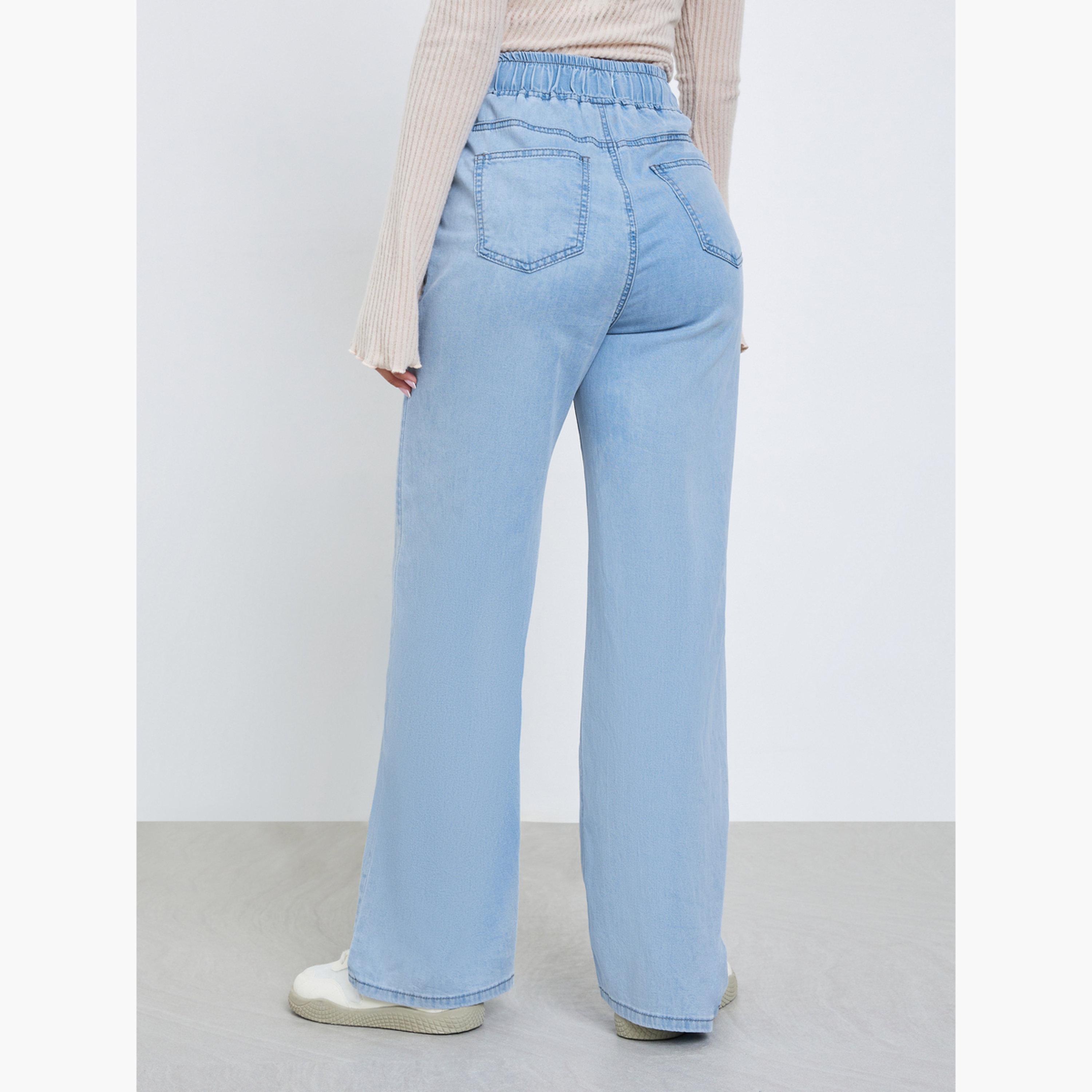 Styli Solid Stretch Wide Leg Jeans-women-clothing-bottoms-jeans-image-4