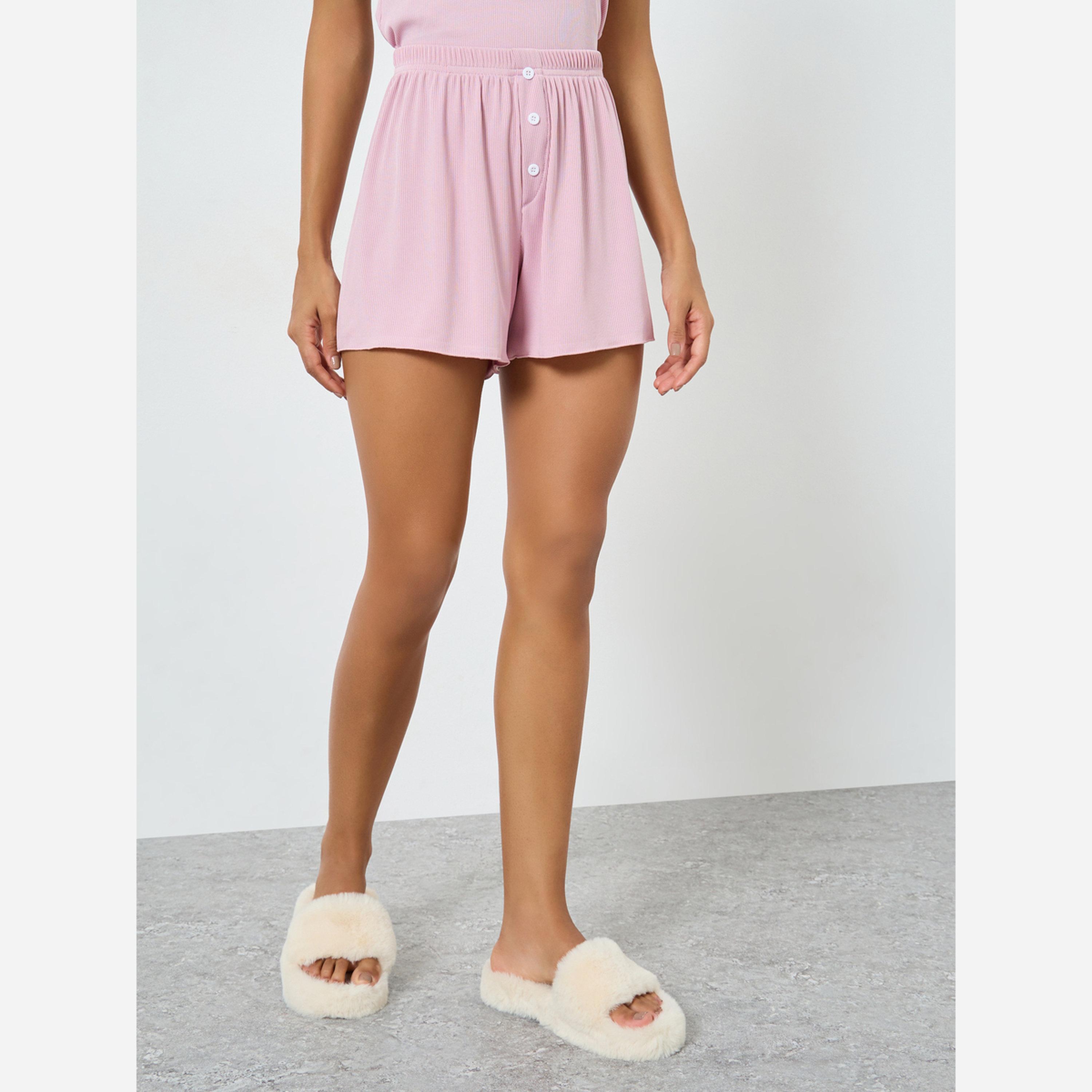 Styli Lettuce Hem Tank Top and Shorts Set-women-clothing-nightwear-pyjamas-shortsets-image-4