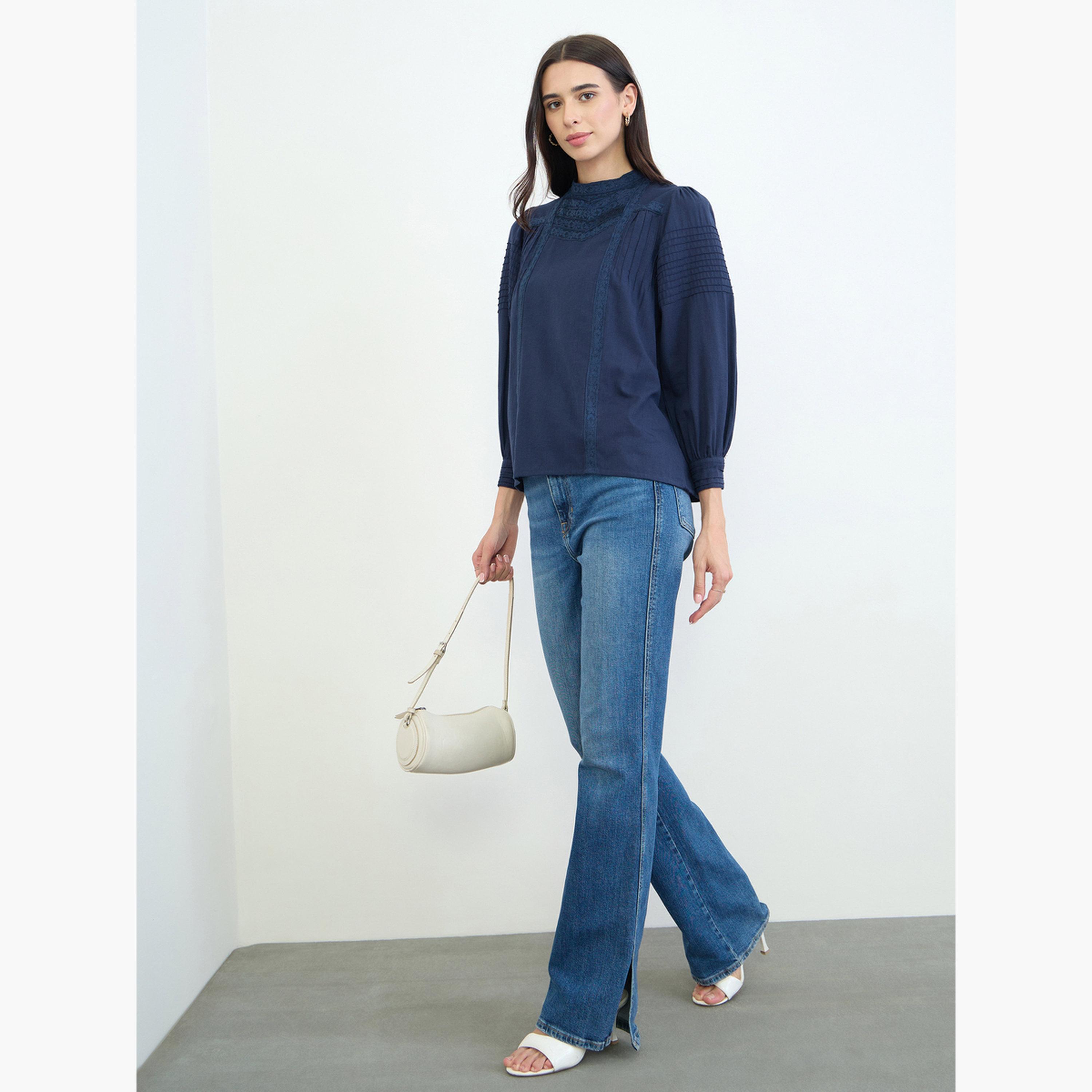 بلوزة قطن بتفاصيل دانتيل-women-clothing-shirtsandblouses-blouses-image-2