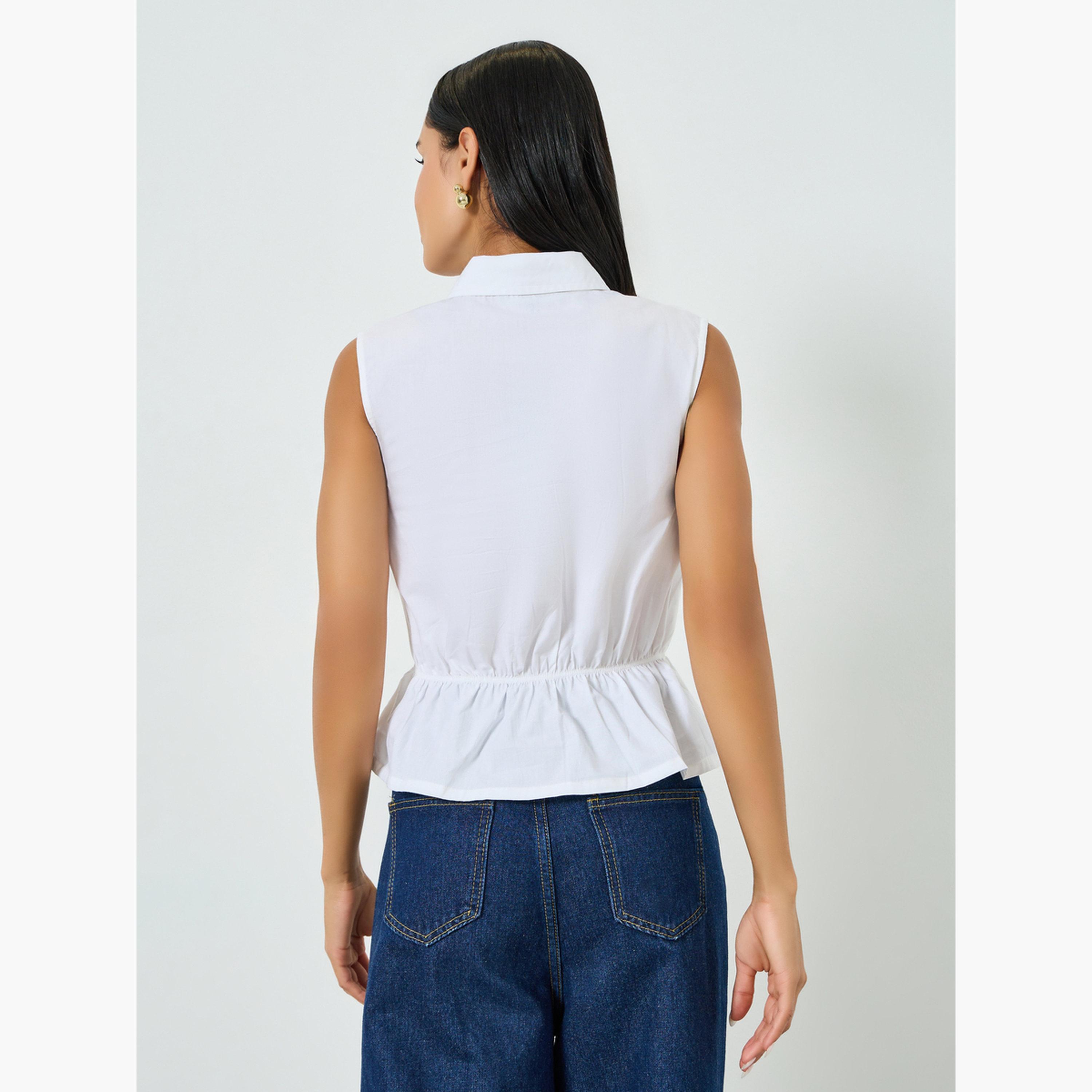 بلوزة قطني بيبلوم بلا أكمام-women-clothing-shirtsandblouses-blouses-image-5