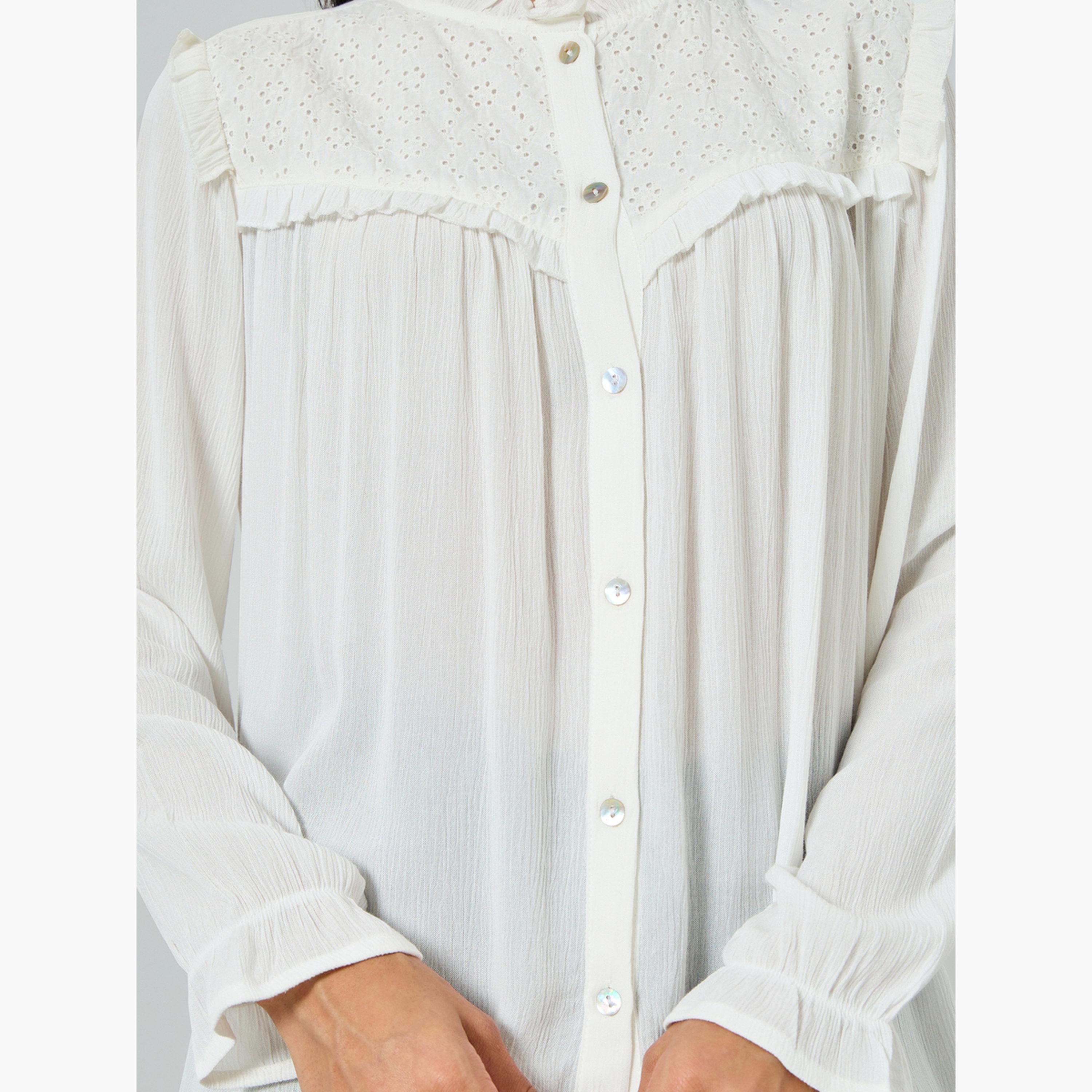 بلوزة بأكمام طويلة وكشكش-women-clothing-shirtsandblouses-blouses-image-4