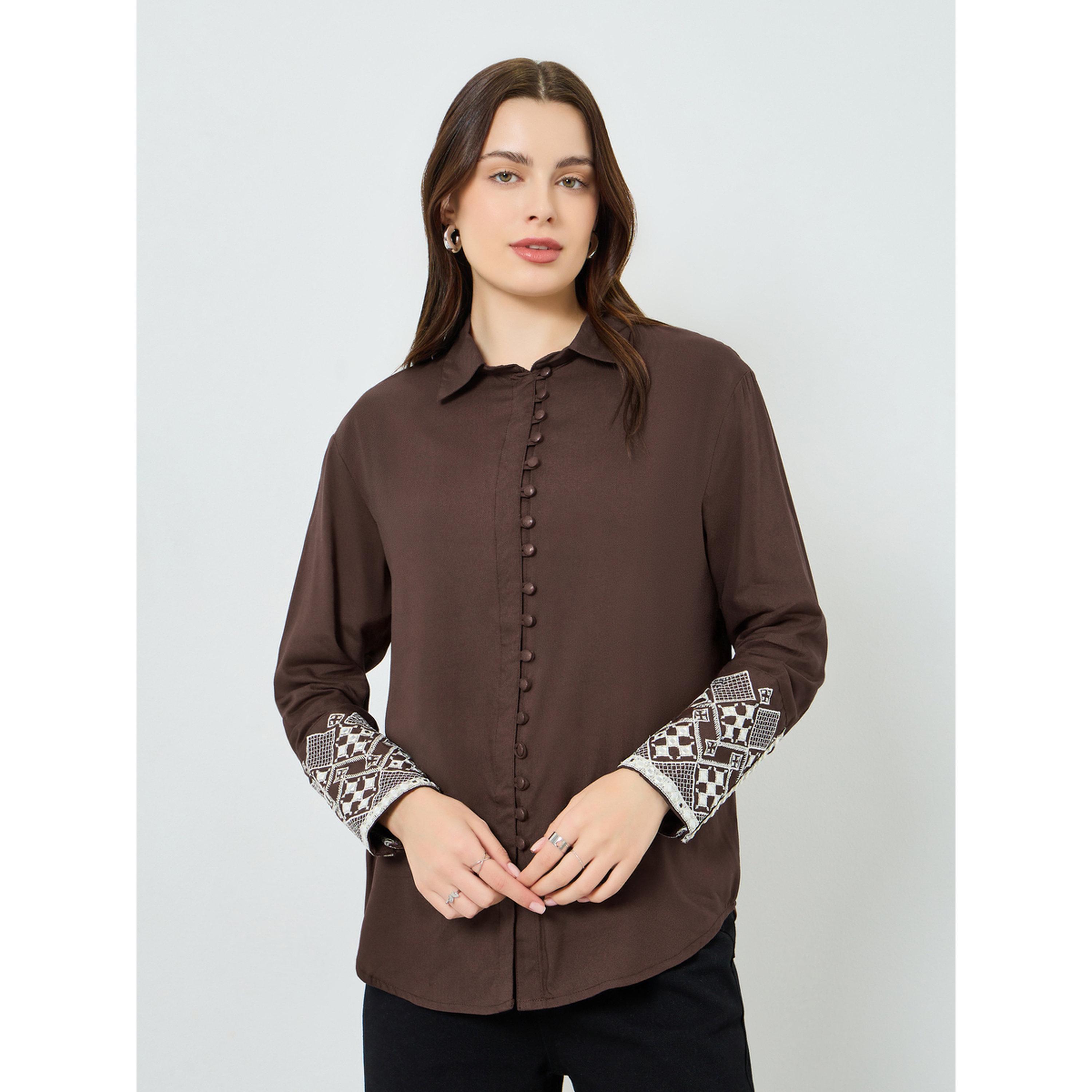 قميص بأكمام طويلة وأساور مطرزة للنساء-women-clothing-shirtsandblouses-shirts-image-1