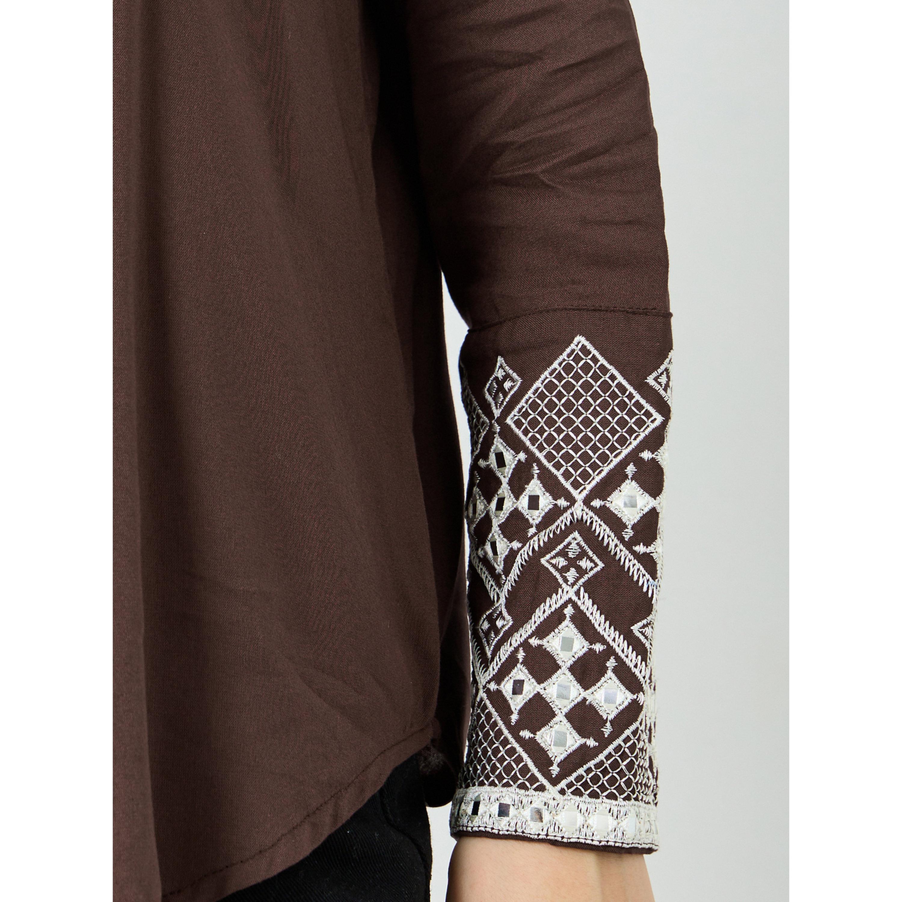 قميص بأكمام طويلة وأساور مطرزة للنساء-women-clothing-shirtsandblouses-shirts-image-3