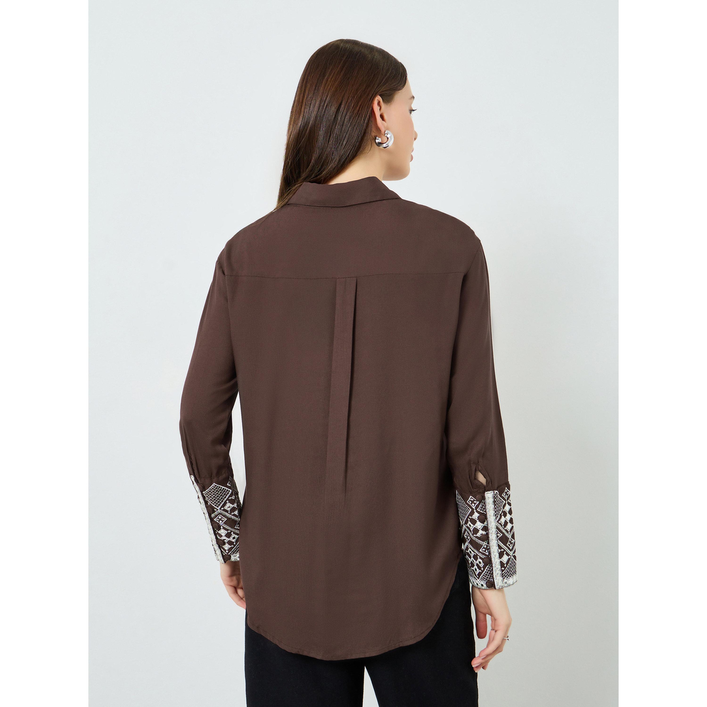 قميص بأكمام طويلة وأساور مطرزة للنساء-women-clothing-shirtsandblouses-shirts-image-4