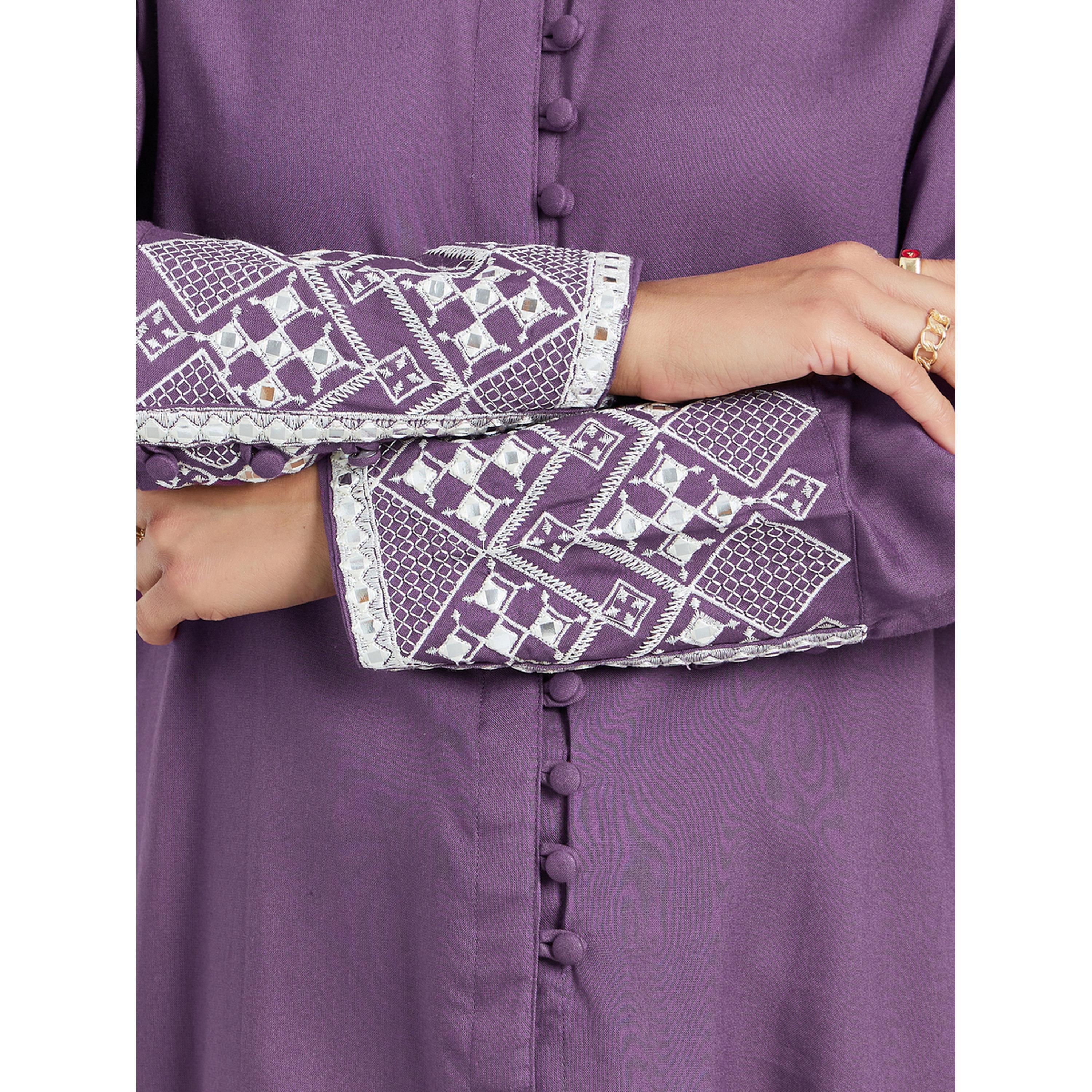 قميص بأكمام طويلة وأساور مطرزة للنساء-women-clothing-shirtsandblouses-shirts-image-3