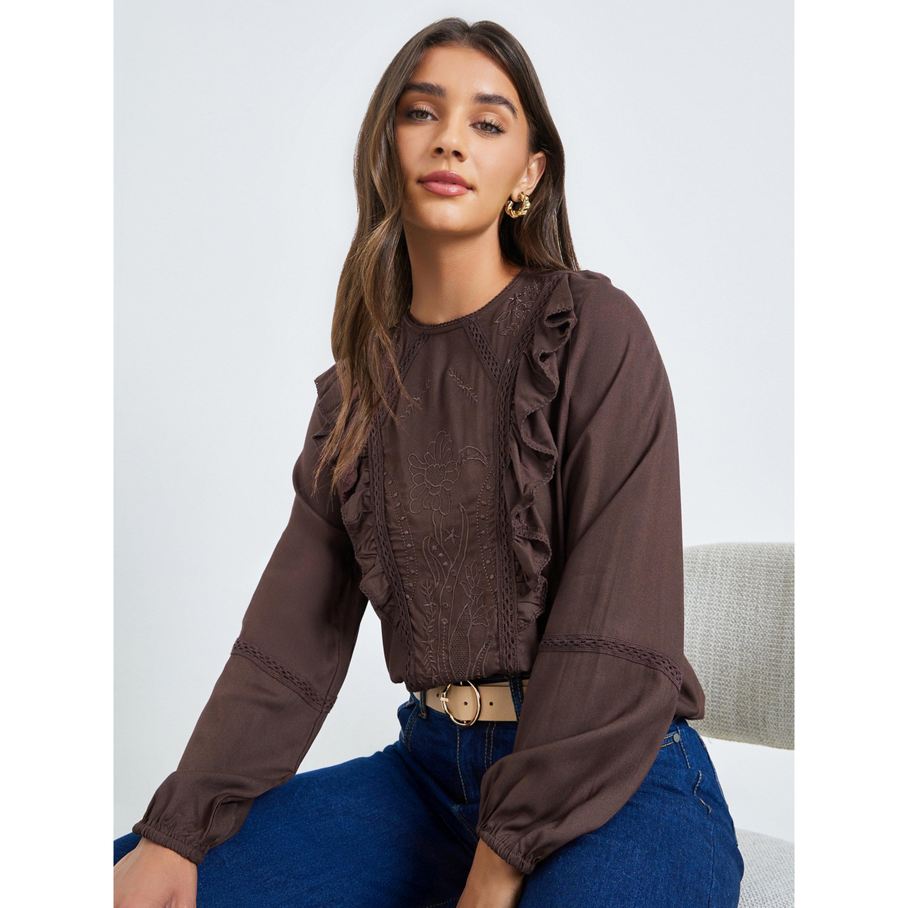 بلوزة بكشكش مطرزة-women-clothing-shirtsandblouses-blouses-image-3