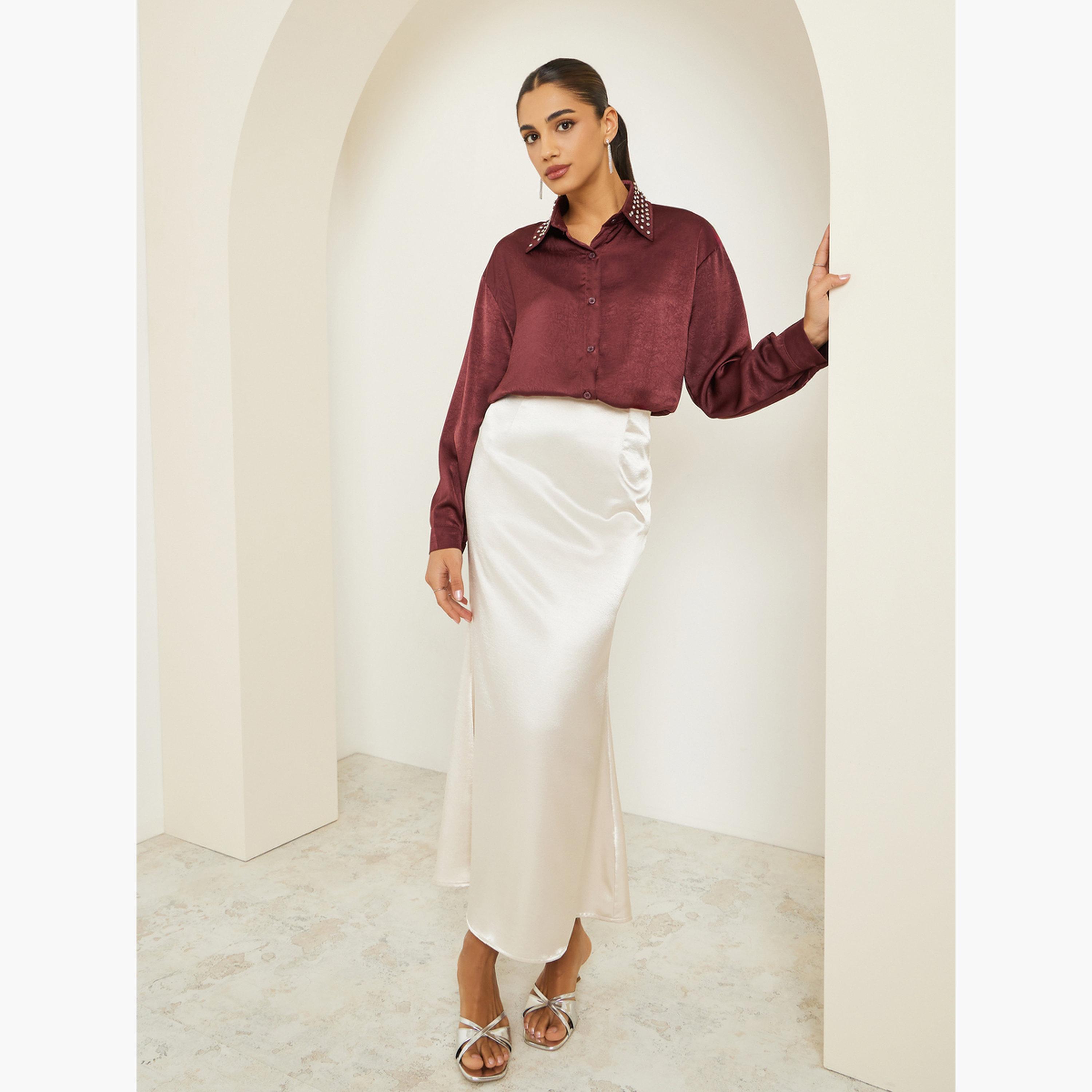 بلوزة ساتان بياقة منمقة بالخرز-women-clothing-shirtsandblouses-shirts-image-3