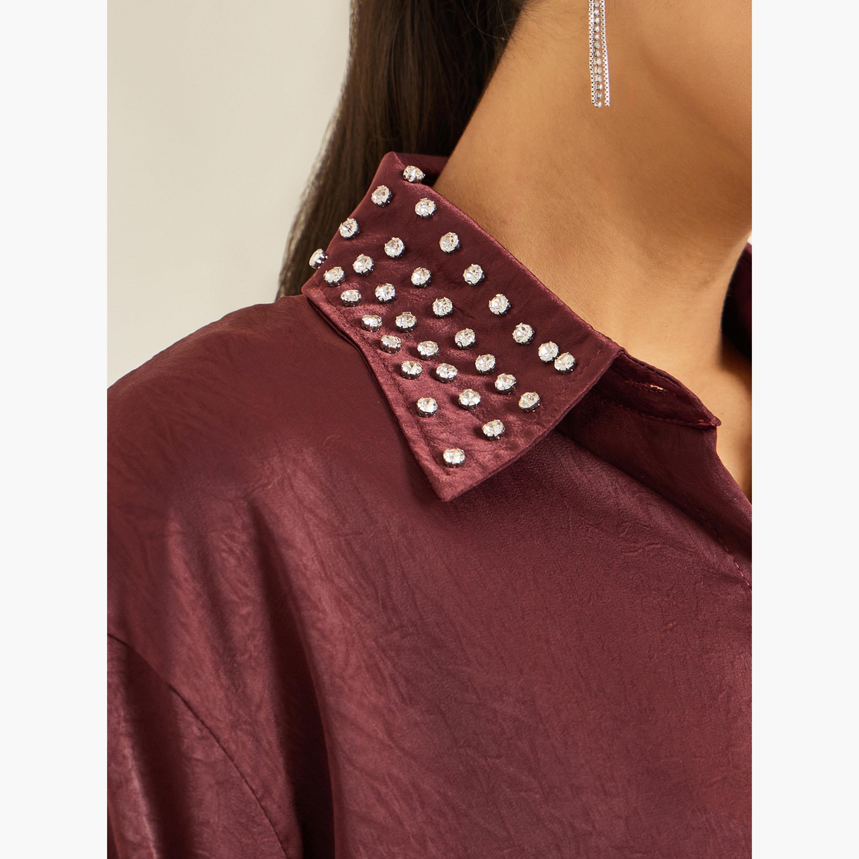 بلوزة ساتان بياقة منمقة بالخرز-women-clothing-shirtsandblouses-shirts-image-4