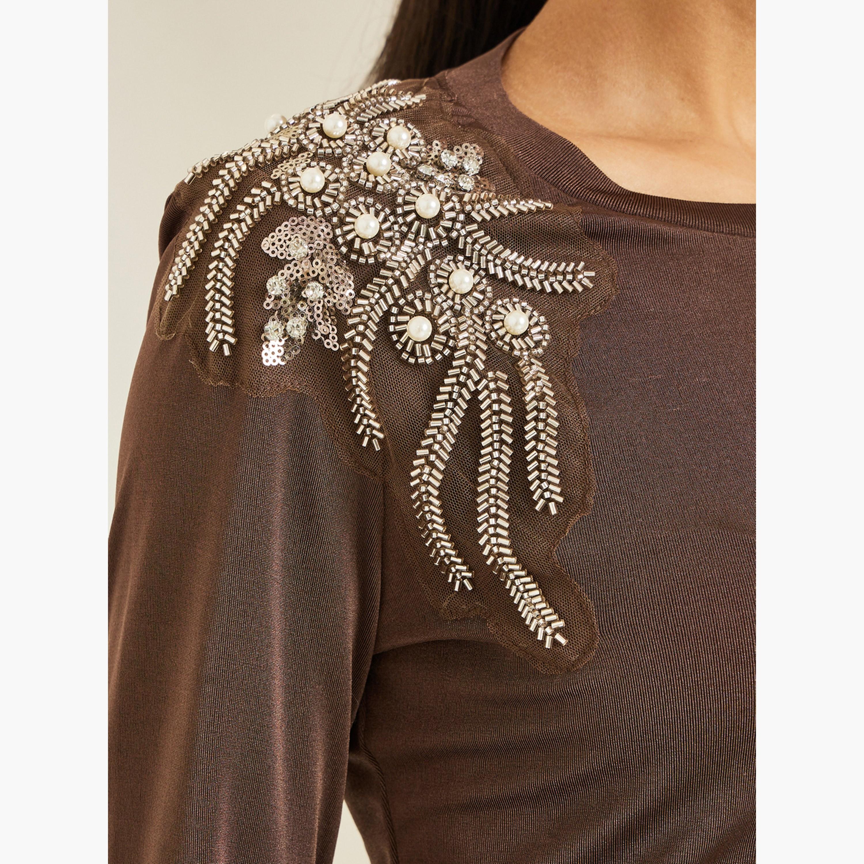 بلوزة بأكمام طويلة ومنمق بالخرز-women-clothing-shirtsandblouses-blouses-image-4