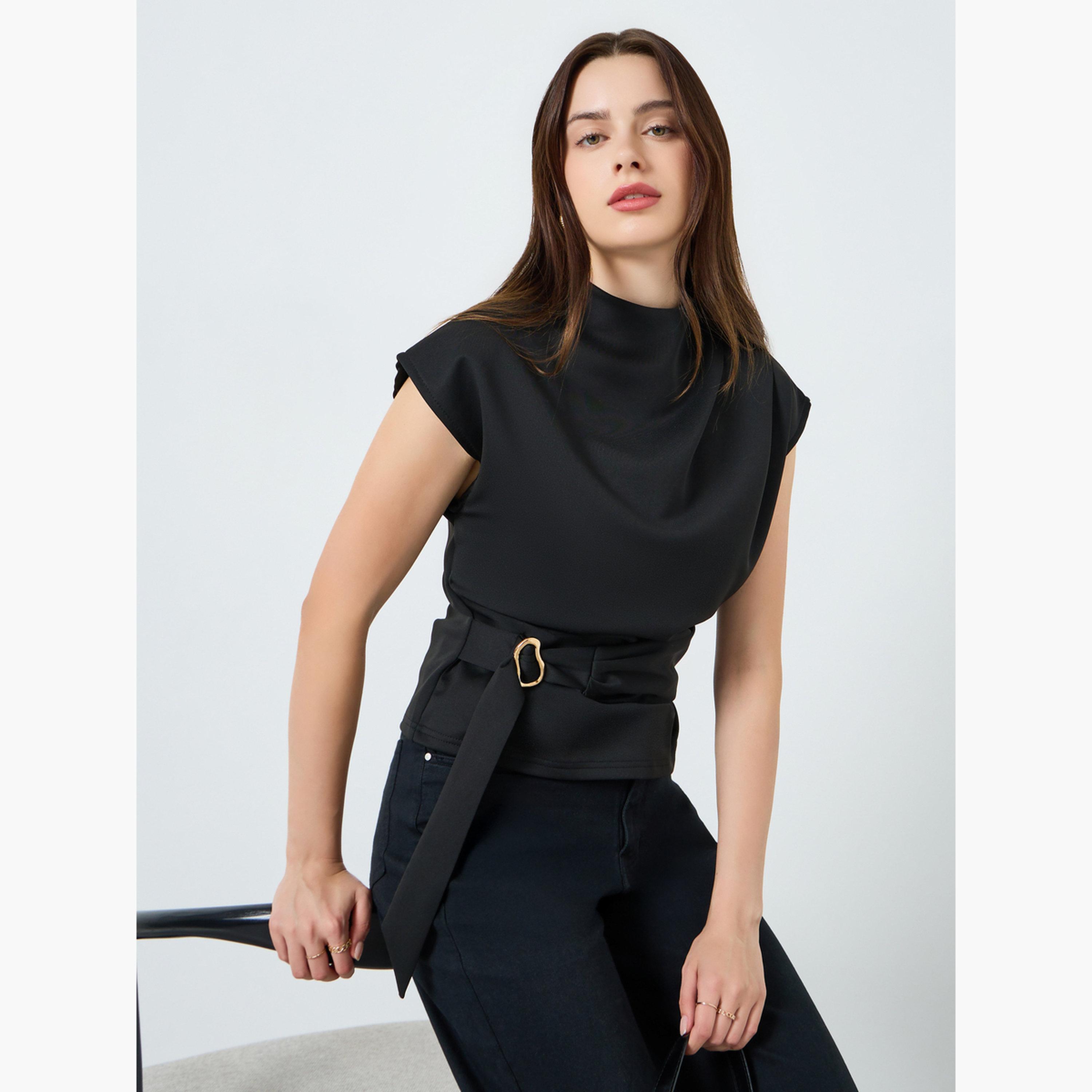 بلوزة بياقة عالية وحزام-women-clothing-shirtsandblouses-blouses-image-3
