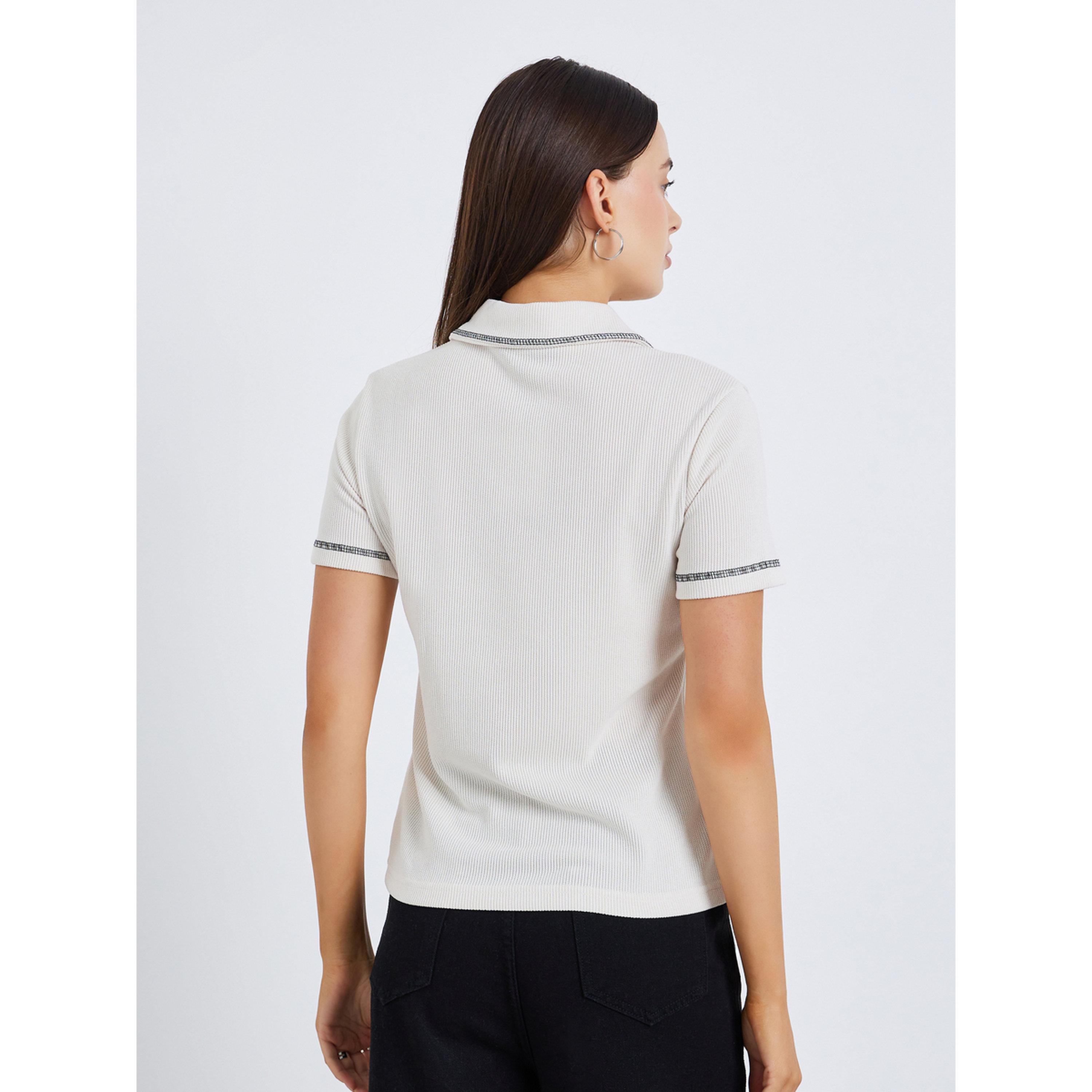 تيشيرت بولو محبوك ومضلع-women-clothing-tshirts-image-3