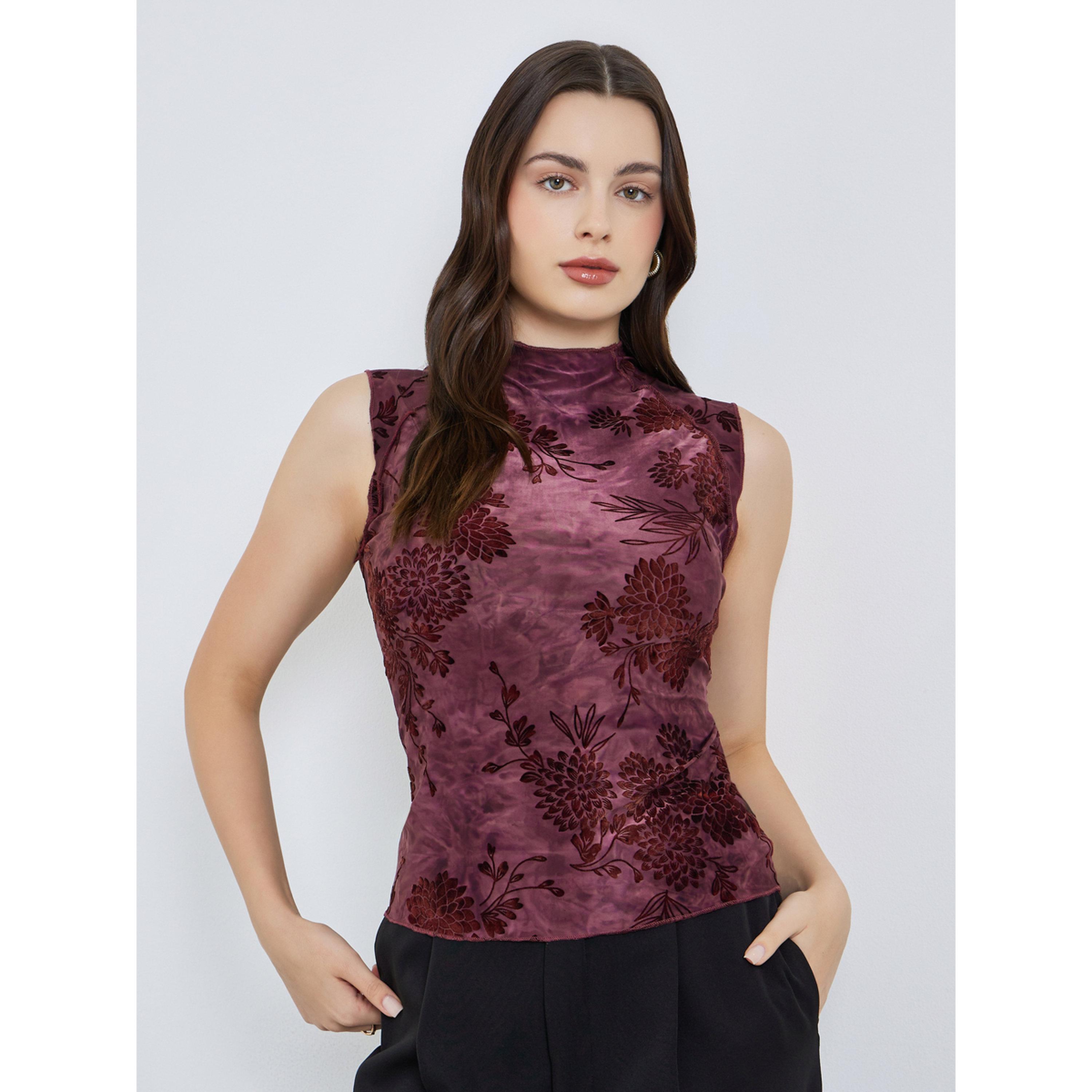 بلوزة مخمل بلا أكمام وطبعة زهور-women-clothing-shirtsandblouses-blouses-image-1