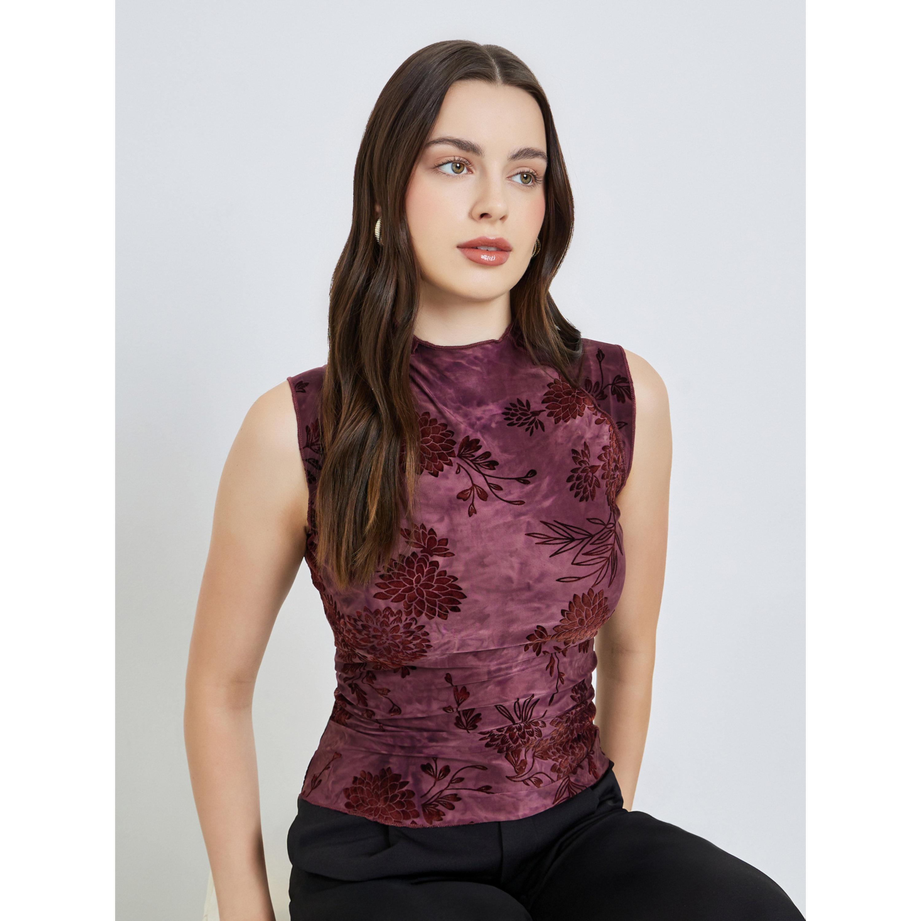 بلوزة مخمل بلا أكمام وطبعة زهور-women-clothing-shirtsandblouses-blouses-image-3