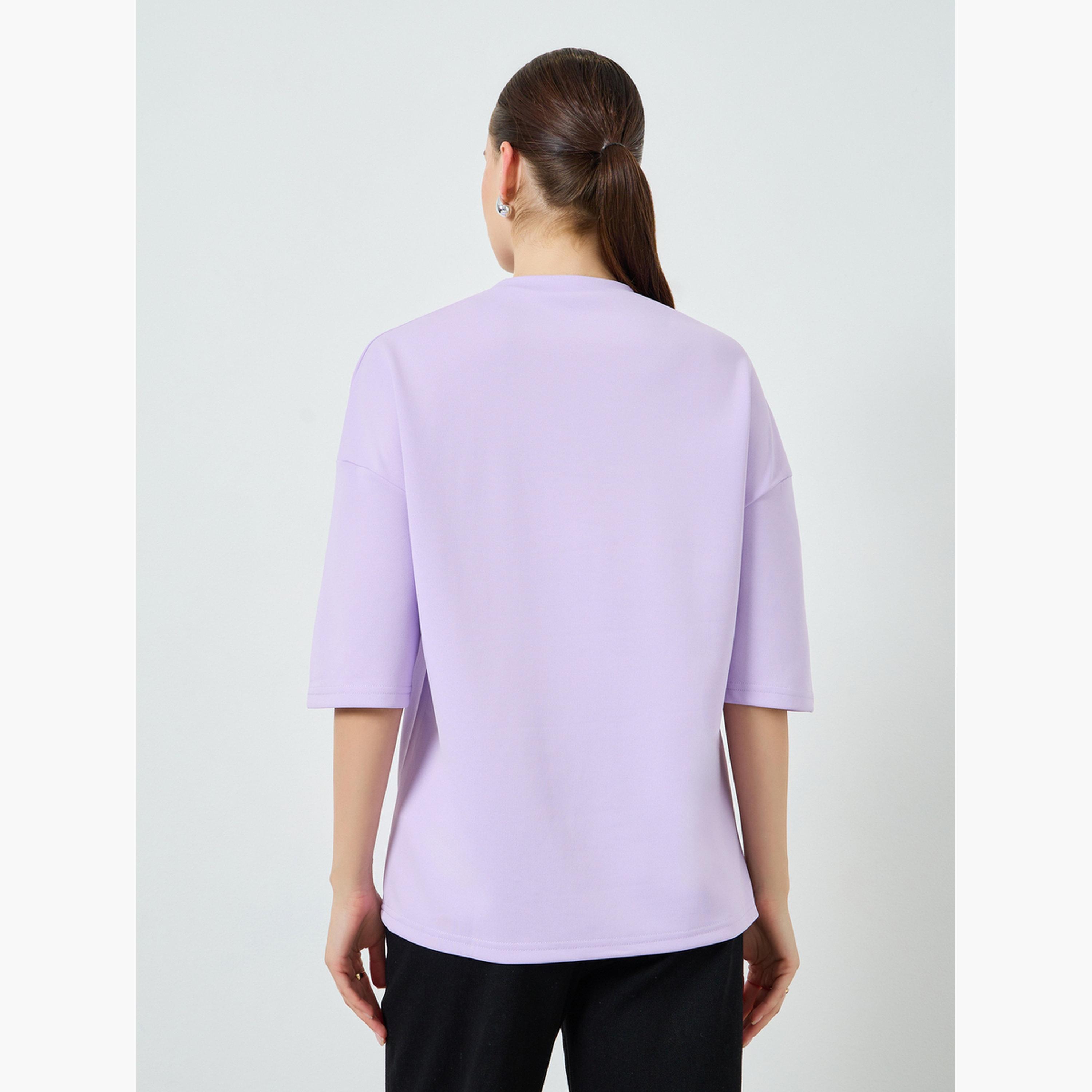 تيشيرت ليلكي واسع ومزين-women-clothing-tshirts-image-4